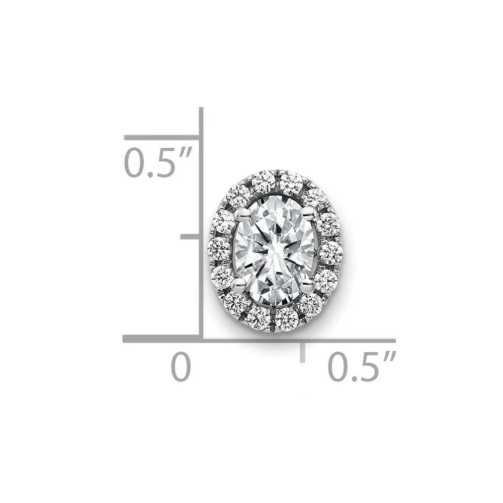 14kw Oval and Round Halo G H I True Light Moissanite Chain Slide