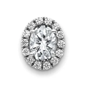 14kw Oval and Round Halo G H I True Light Moissanite Chain Slide