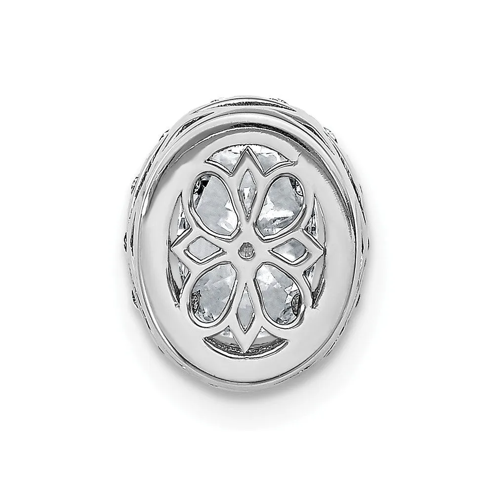 14kw Oval and Round Halo G H I True Light Moissanite Chain Slide