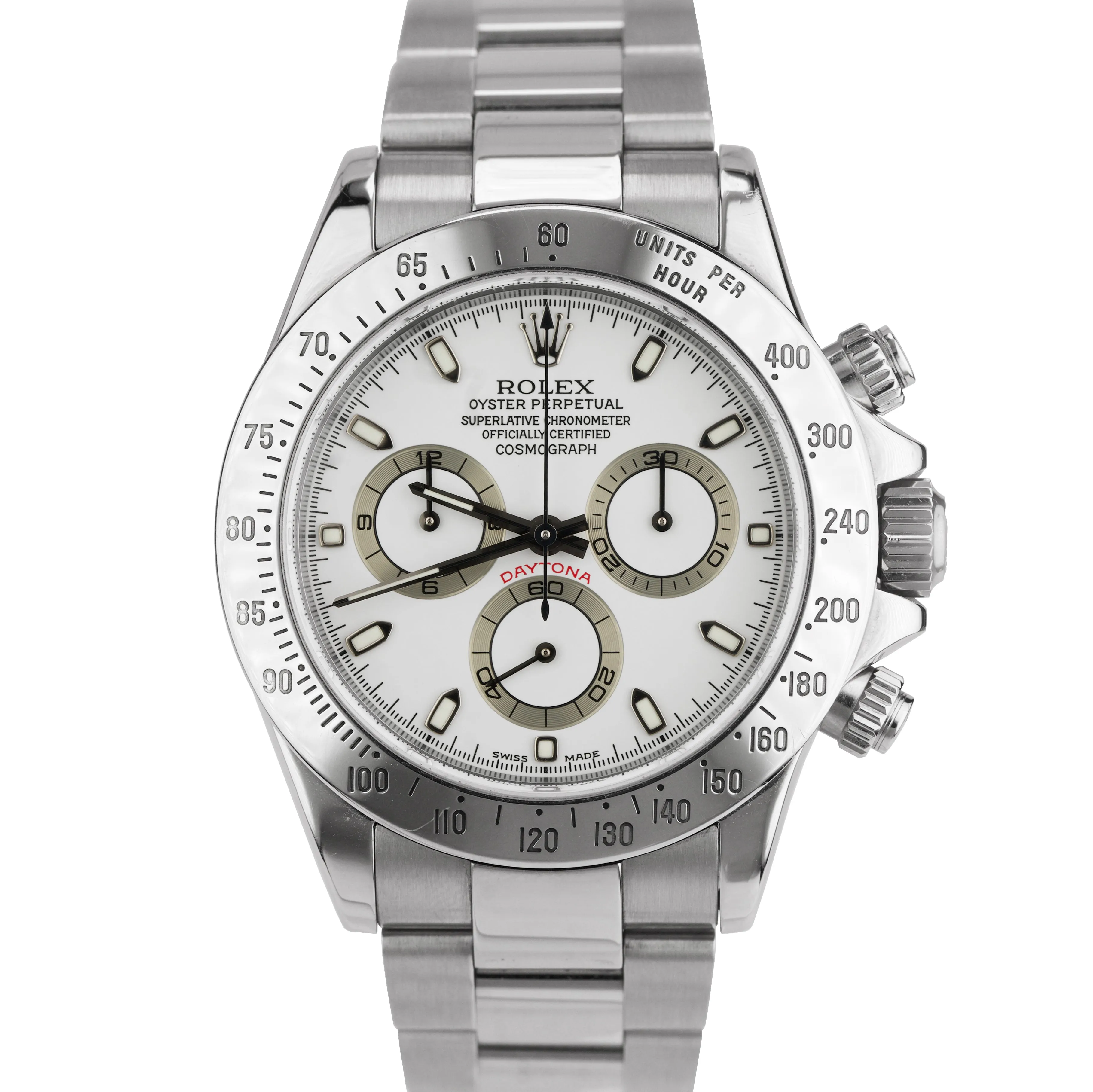2000 Rolex Daytona THIN HANDS White Stainless Steel 40mm FIRST YEAR Watch 116520