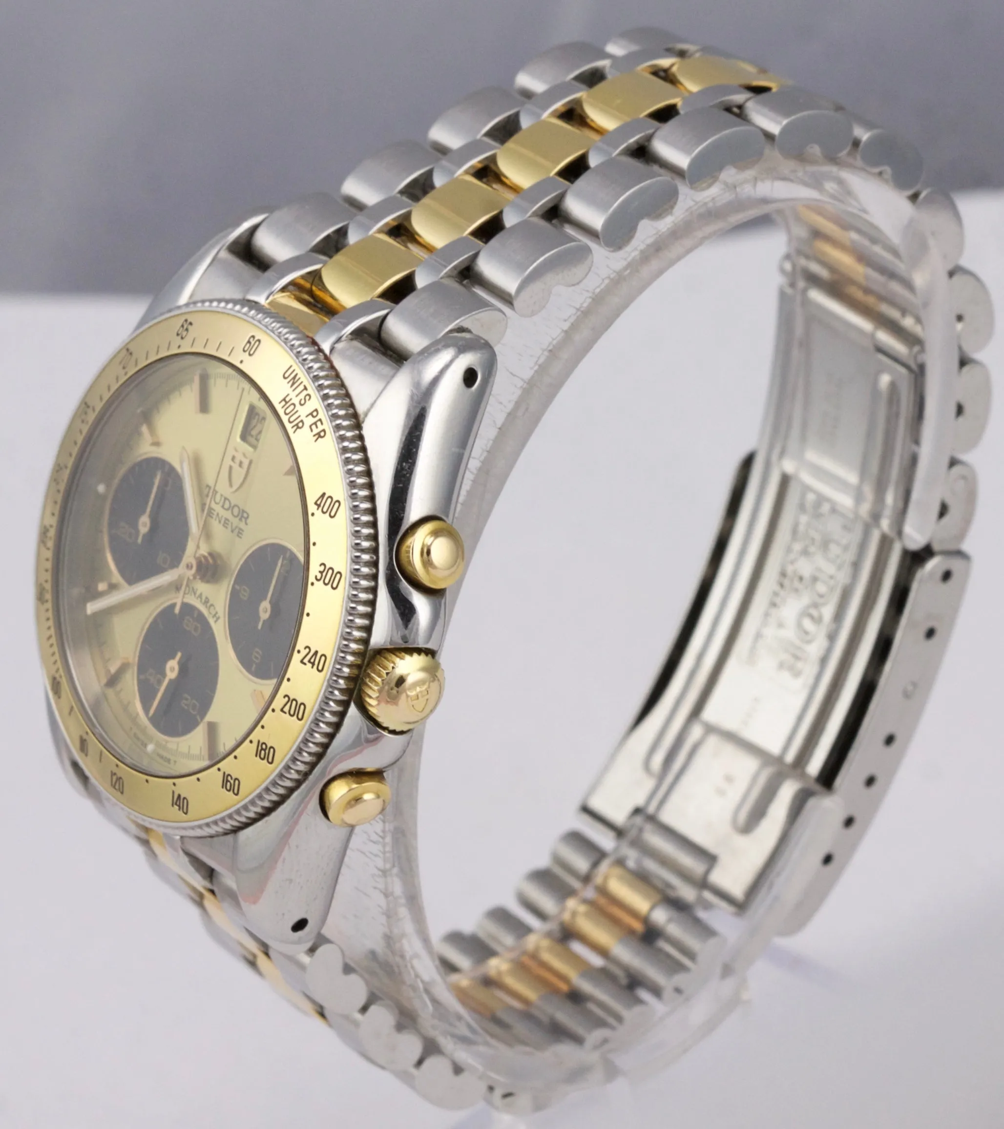 2000 Tudor Geneve Monarch Two-Tone Stainless Gold Chronograph 36mm Watch 15903