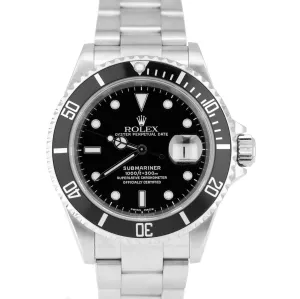 2003 Rolex Submariner Date 16610 T Stainless Steel Y Dive Watch SEL Pre-Ceramic