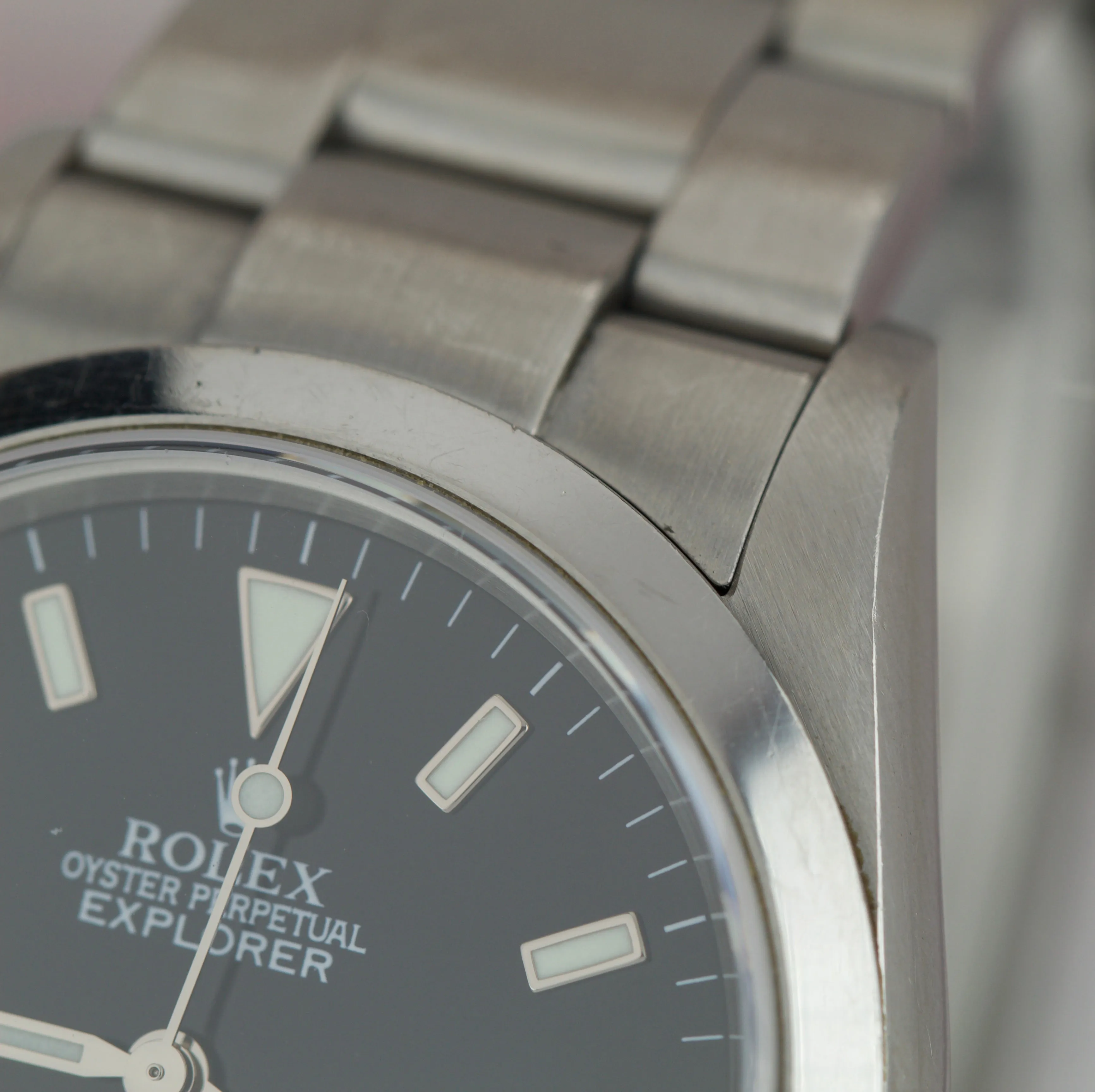2006 UNPOLISHED Rolex Explorer I Black 36mm Steel Automatic Oyster Watch 114270