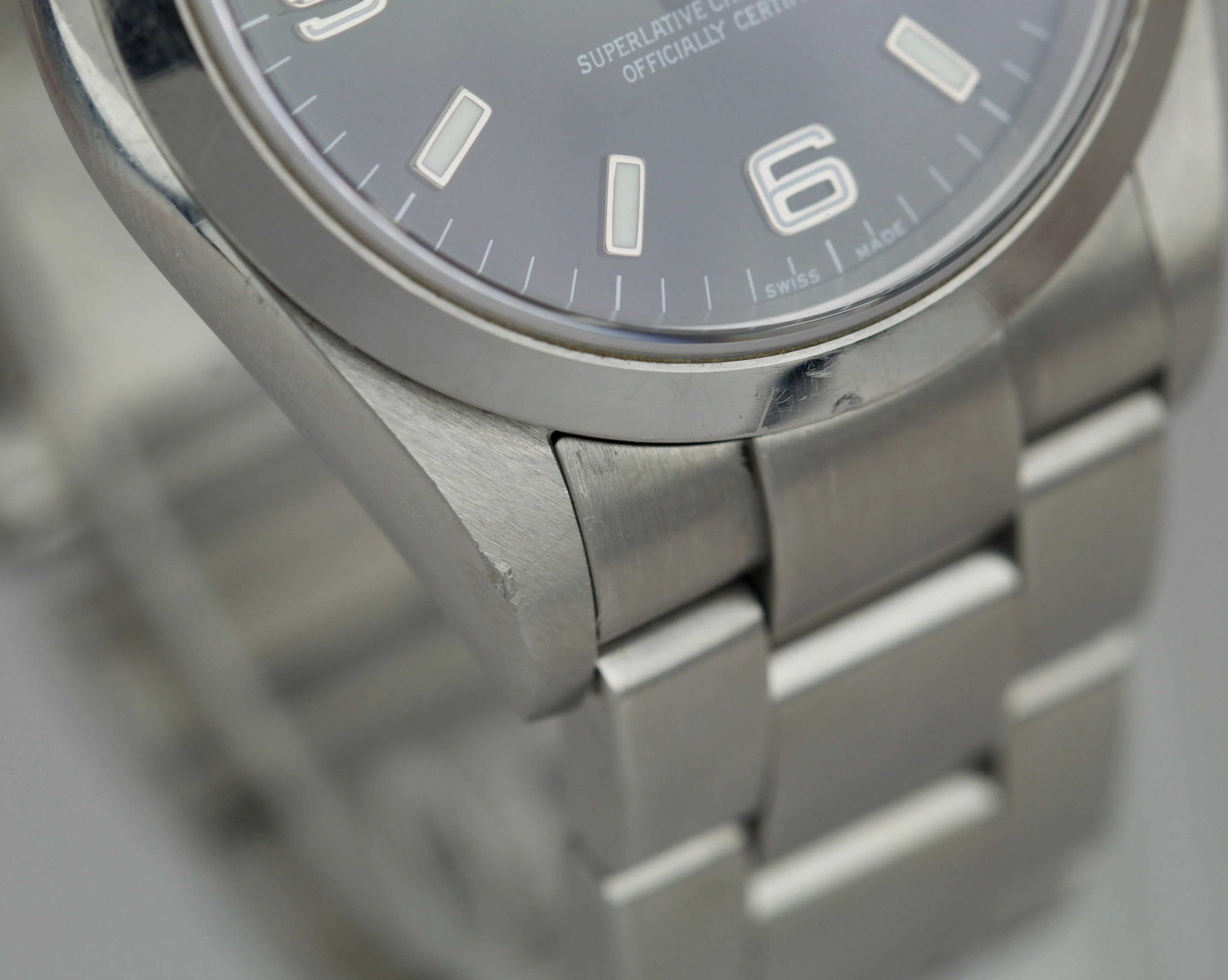 2006 UNPOLISHED Rolex Explorer I Black 36mm Steel Automatic Oyster Watch 114270