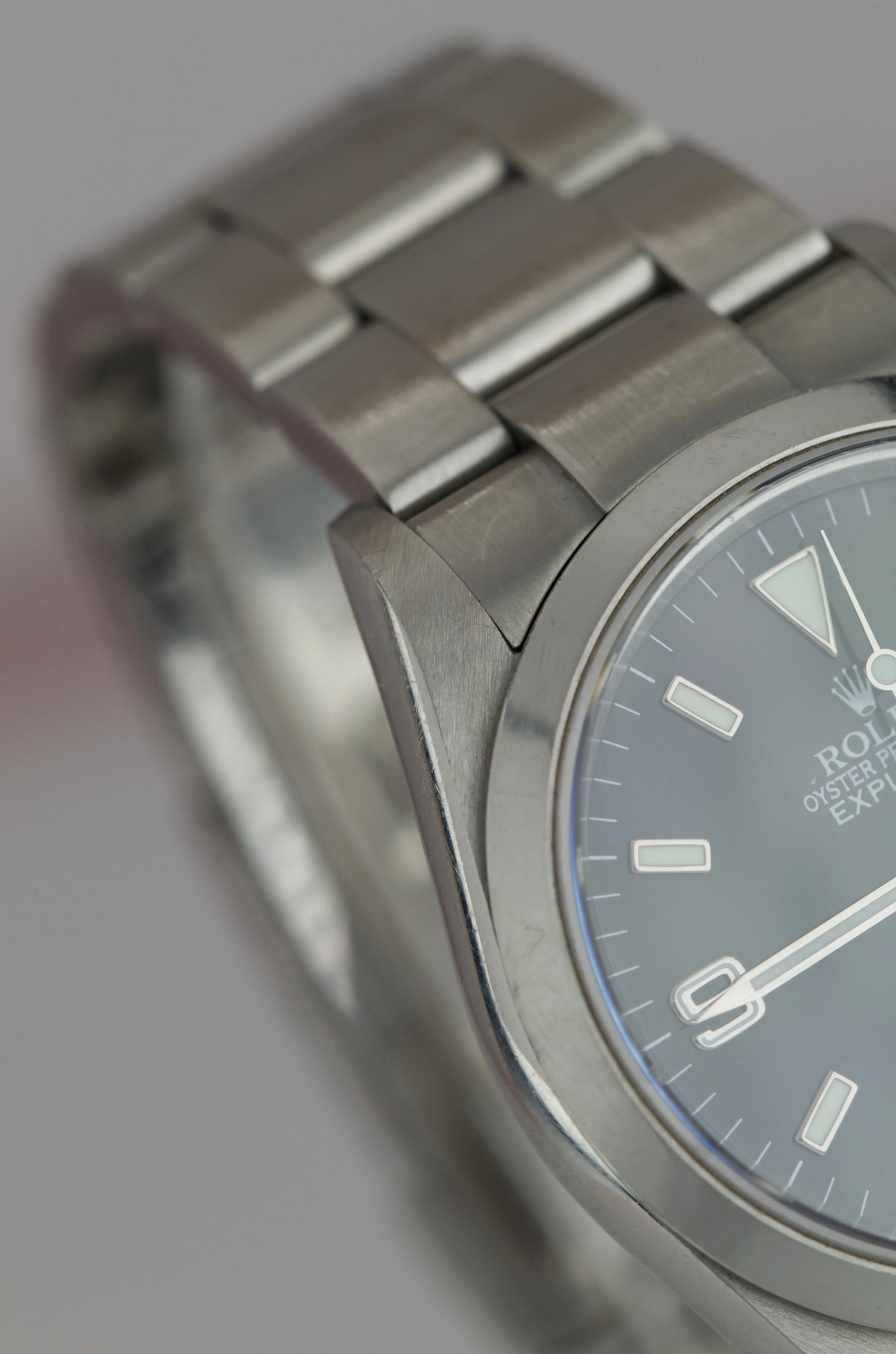 2006 UNPOLISHED Rolex Explorer I Black 36mm Steel Automatic Oyster Watch 114270
