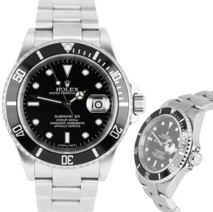 2007 Rolex Submariner Date 16610 T Stainless Dive Watch SEL NO-HOLES Pre-Ceramic