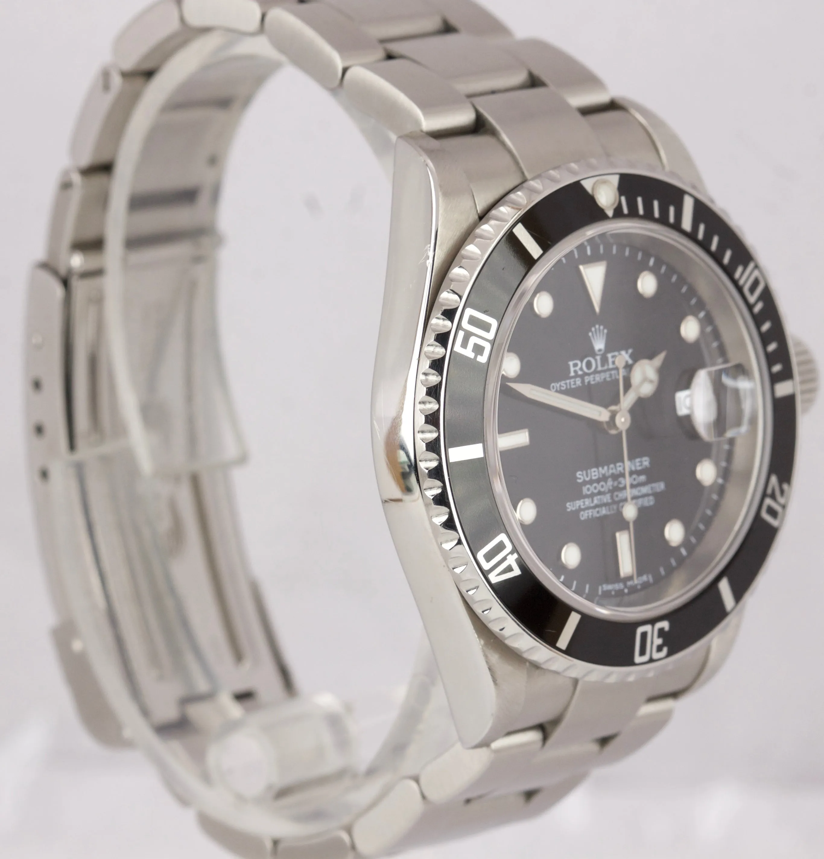 2007 Rolex Submariner Date 16610 T Stainless Dive Watch SEL NO-HOLES Pre-Ceramic
