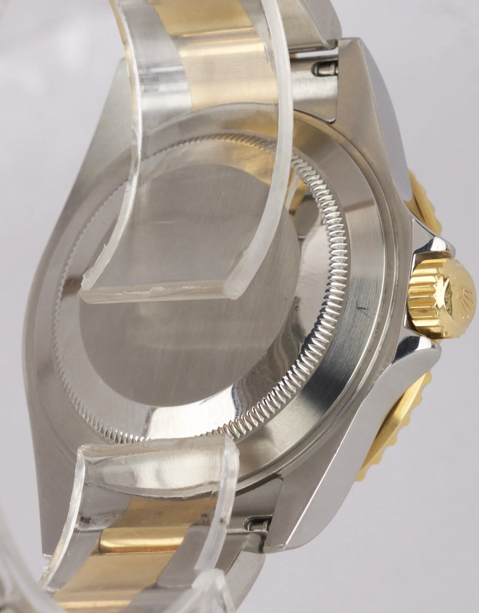 2007 UNPOLISHED Rolex Submariner Two-Tone Gold SS NO HOLES Blue 40mm Watch 16613