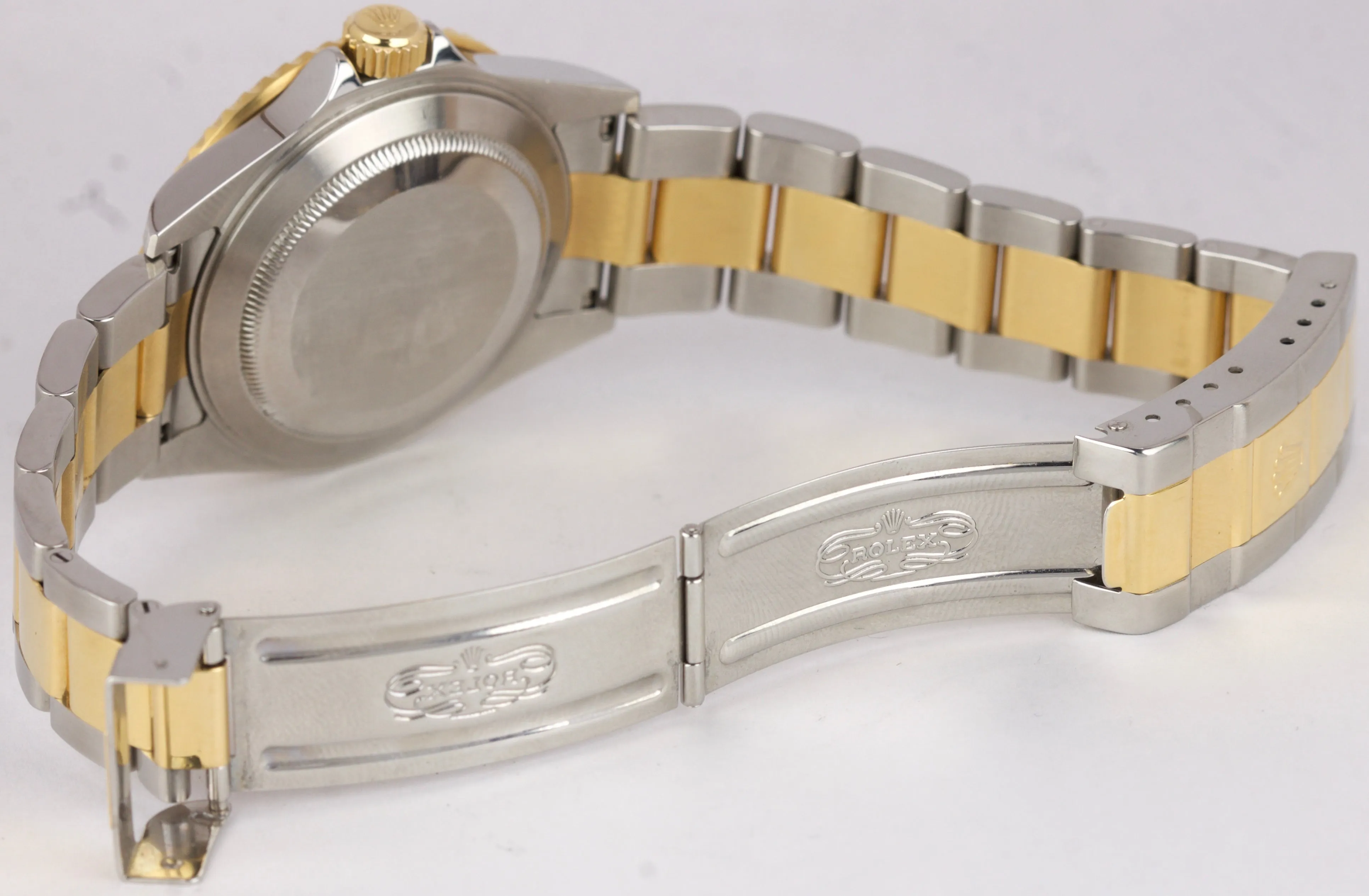 2007 UNPOLISHED Rolex Submariner Two-Tone Gold SS NO HOLES Blue 40mm Watch 16613