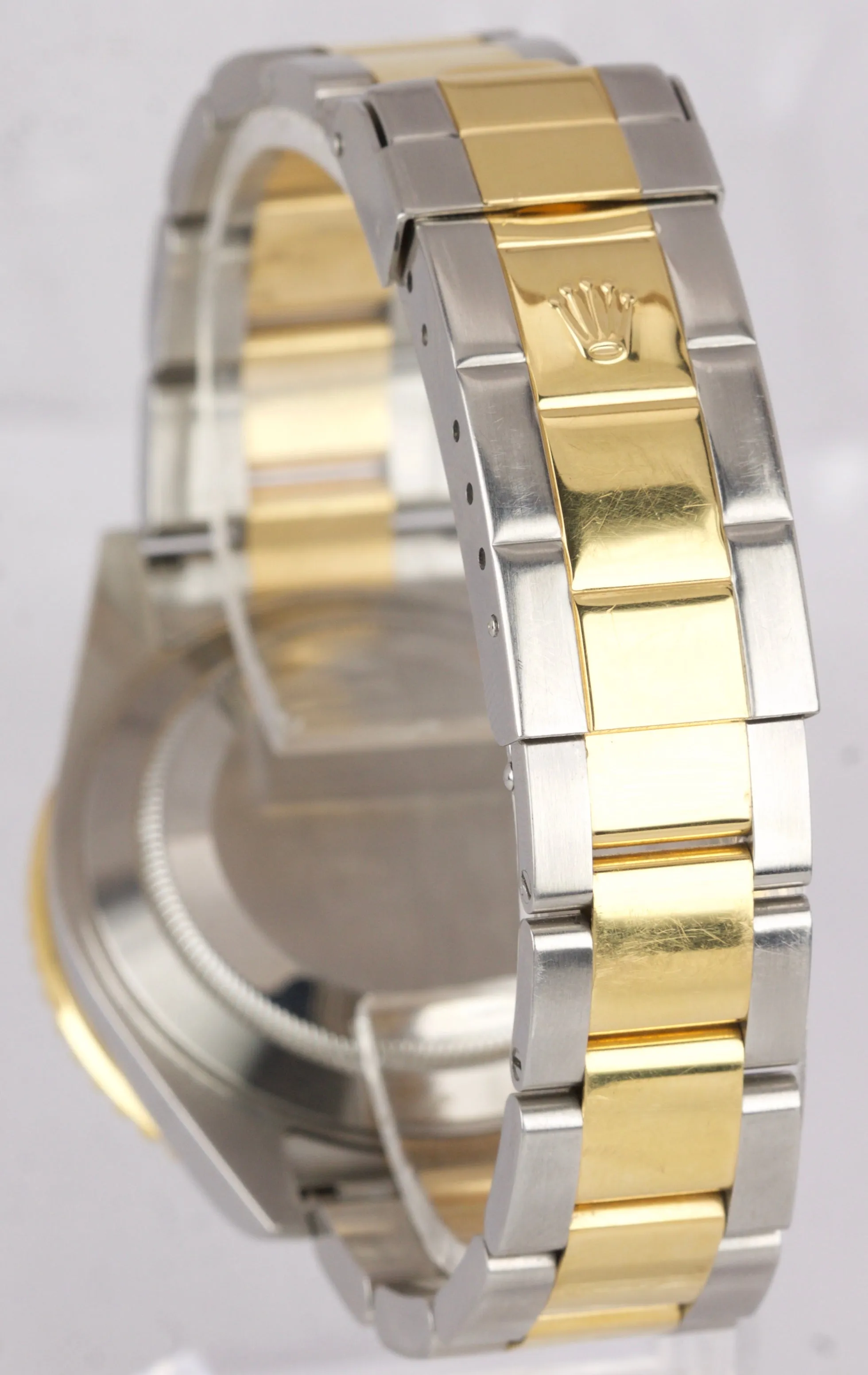 2007 UNPOLISHED Rolex Submariner Two-Tone Gold SS NO HOLES Blue 40mm Watch 16613
