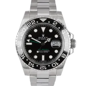 2010 MINT Rolex GMT-Master II Stainless Black 40mm Ceramic 116710 LN Date Watch