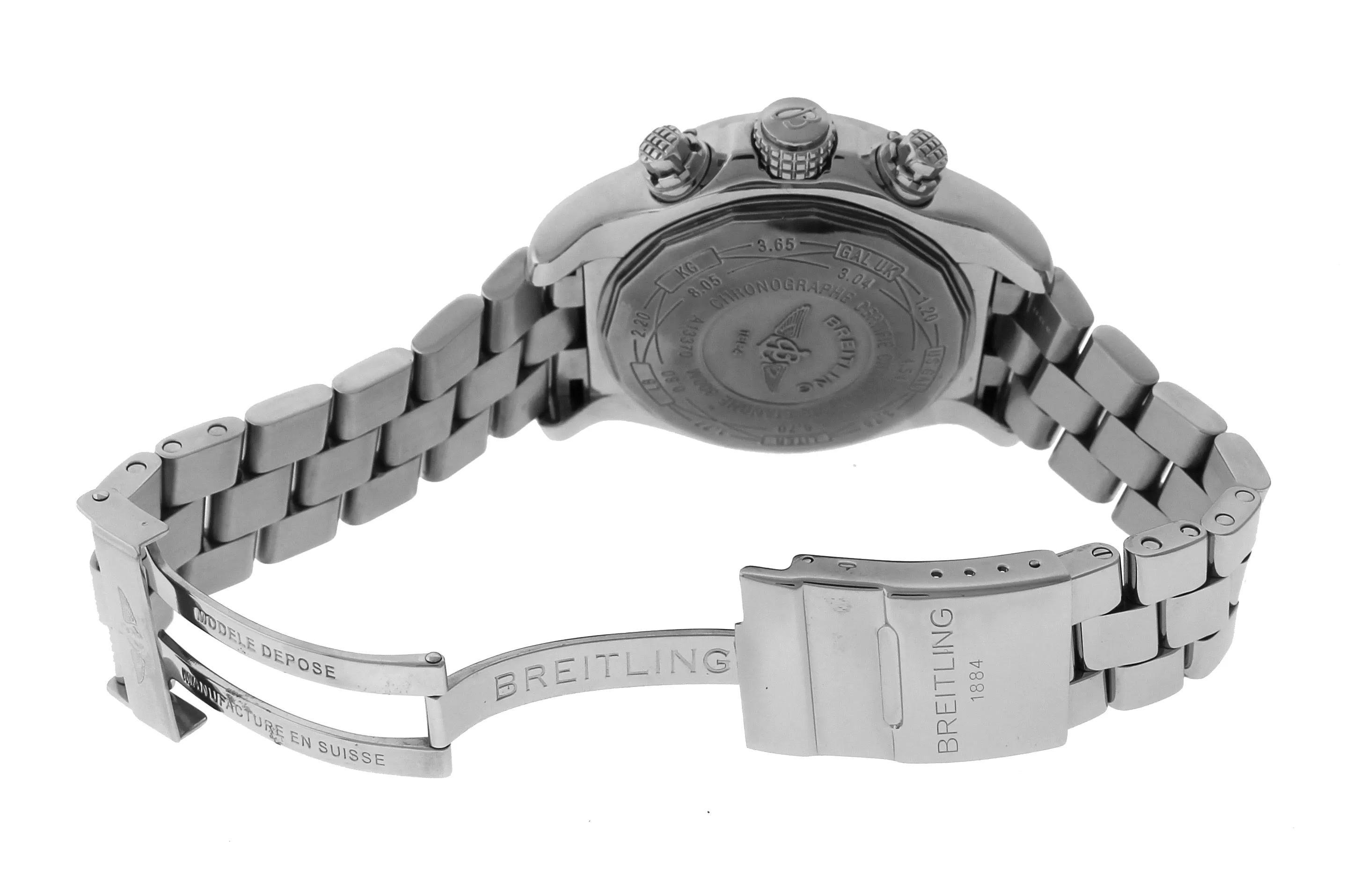 2011 Breitling Super Avenger Chronograph White Diamond A13370 Steel 48mm Watch