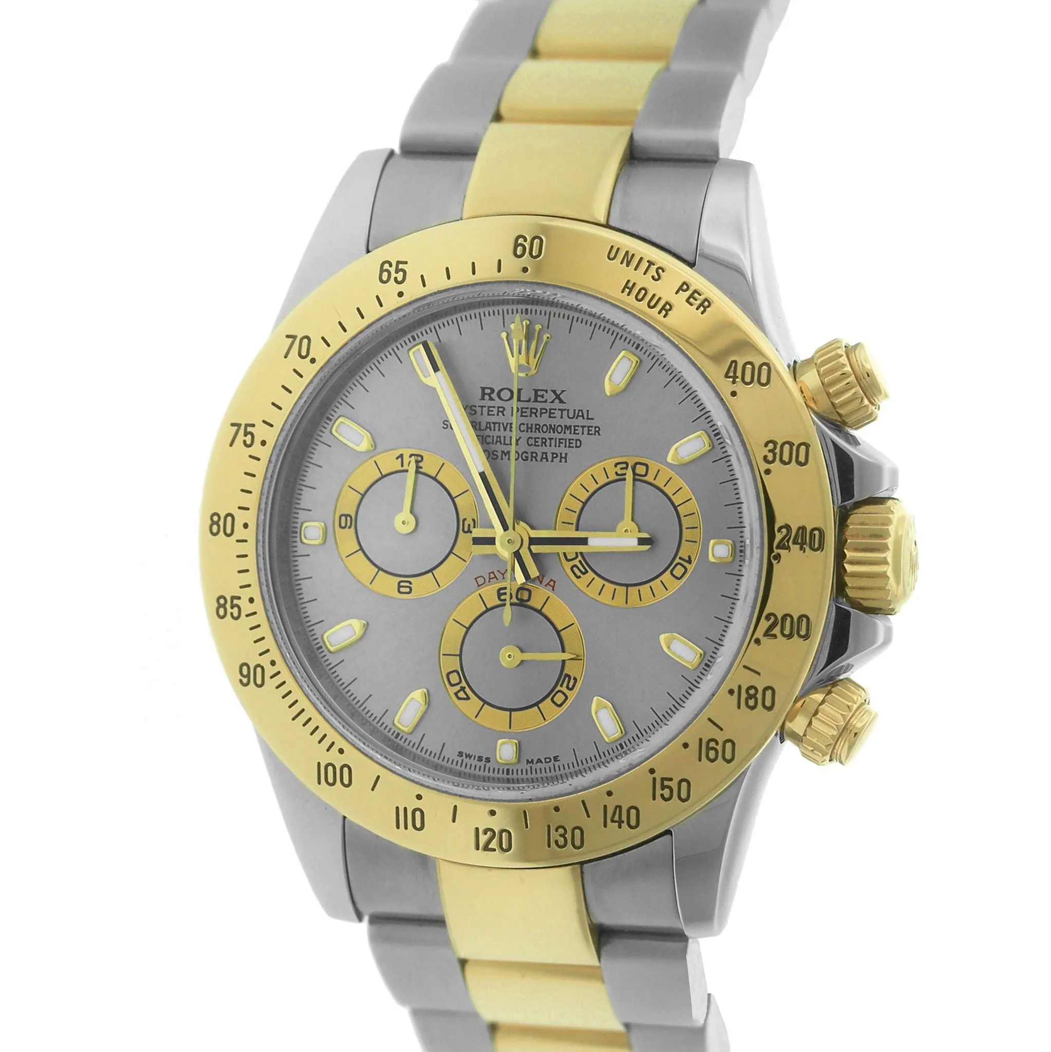 2016 ENGRAVED Rolex Daytona Cosmograph 116523 Slate Gray 40mm Two Tone Watch