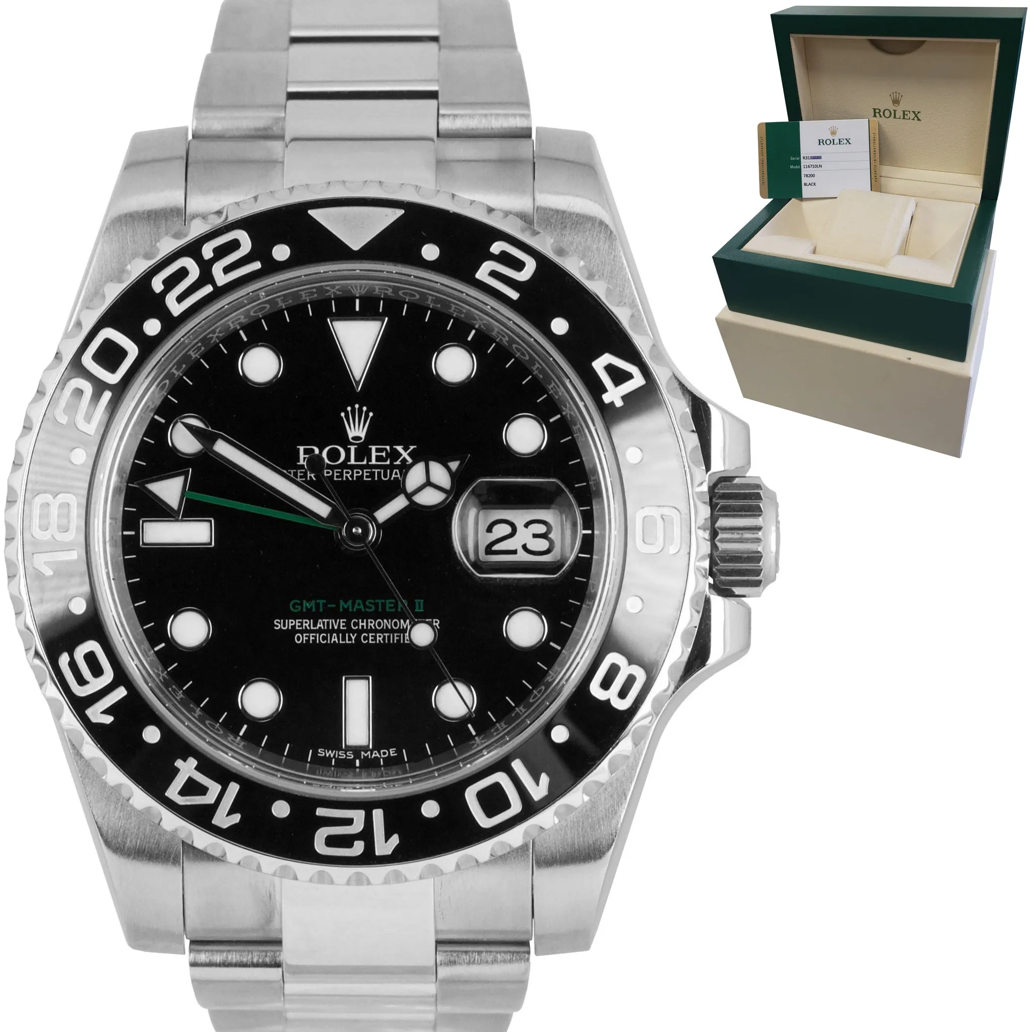 2017 MINT Rolex GMT-Master II Stainless Black 40mm Ceramic 116710 LN Date Watch