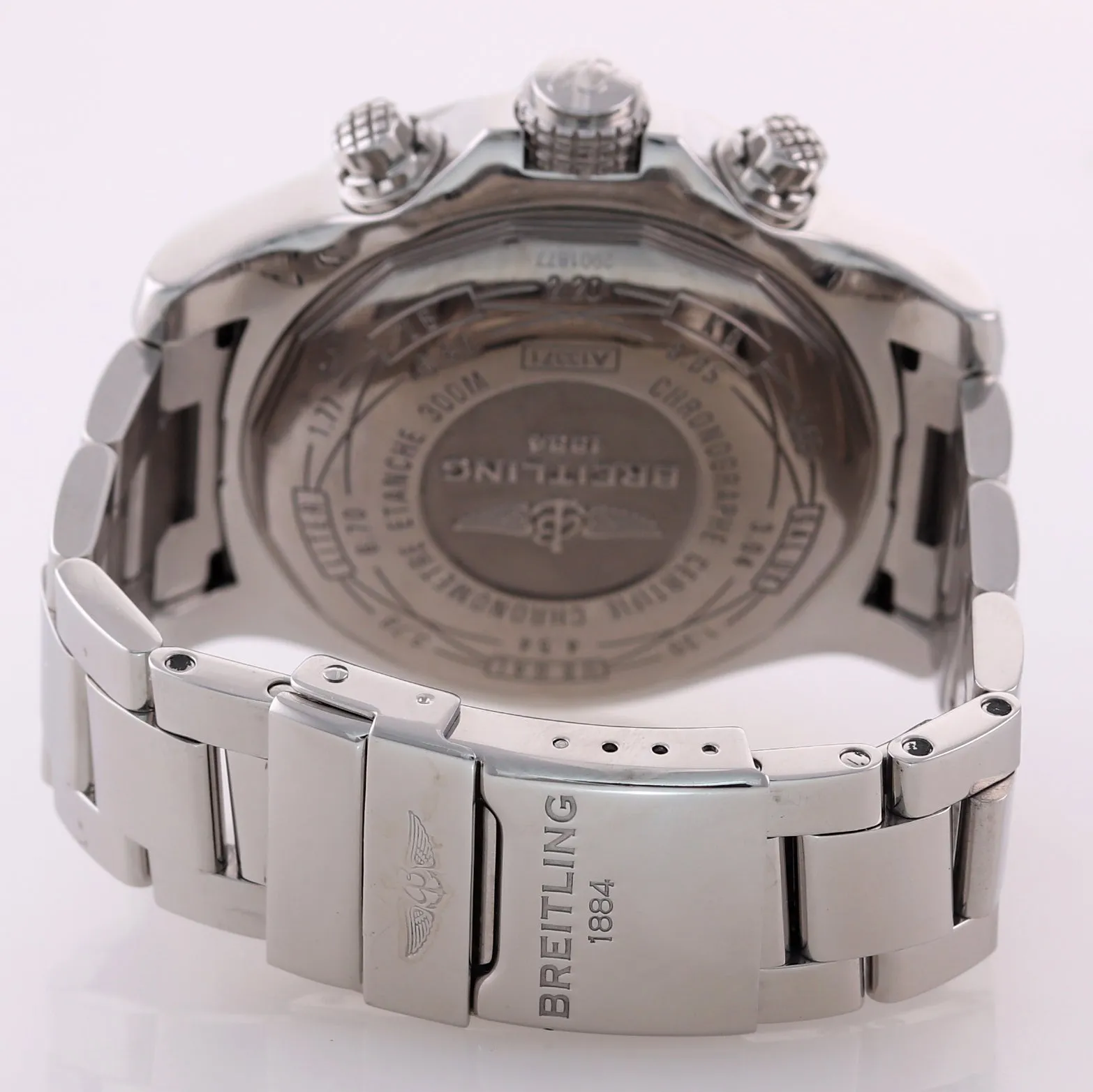 2018 PAPERS Breitling Super Avenger II Chronograph Black Steel A13371 48mm Watch