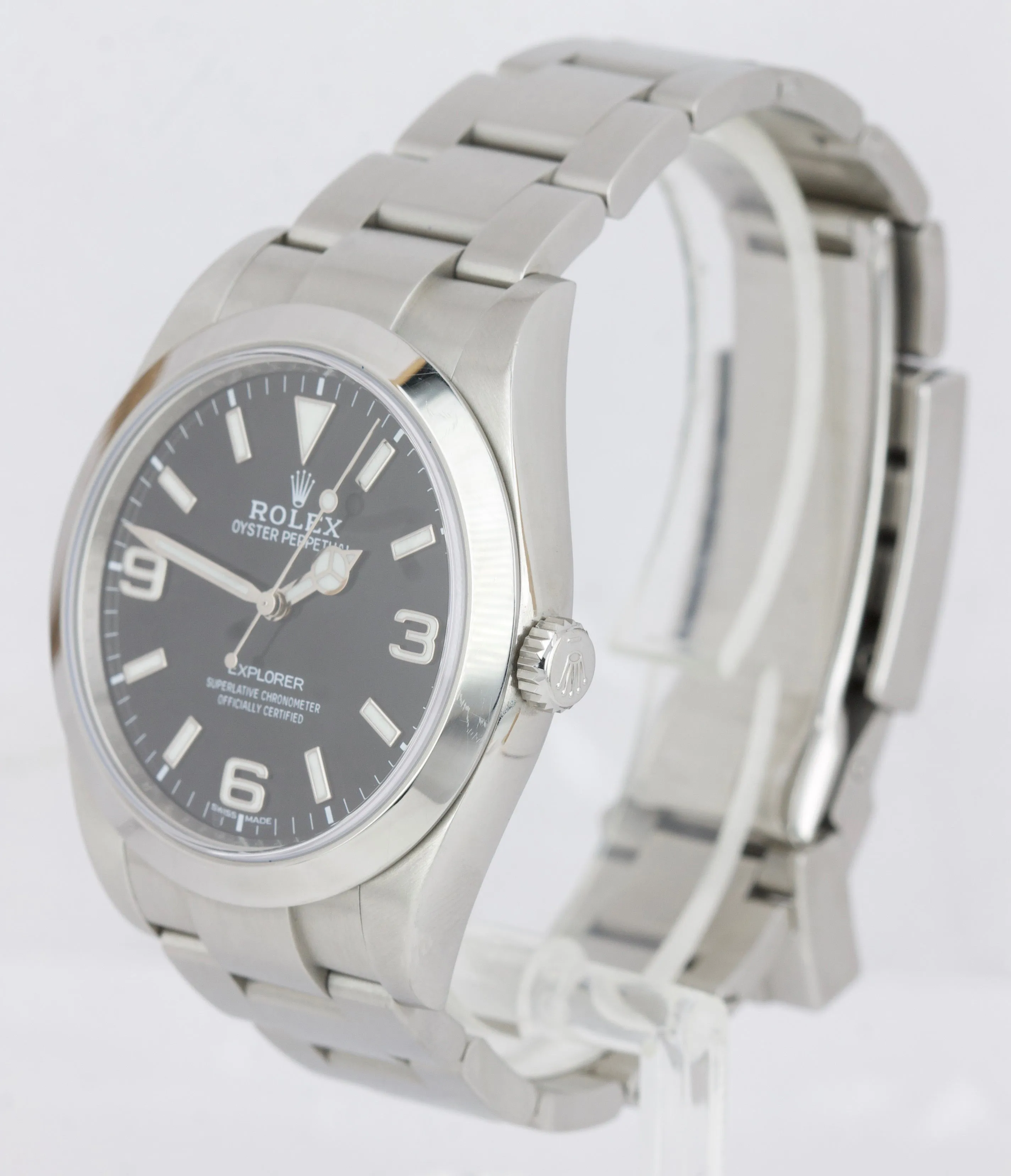 2019 Rolex Explorer I Black 3-6-9 FULL LUME 39mm 214270 Stainless Steel Watch