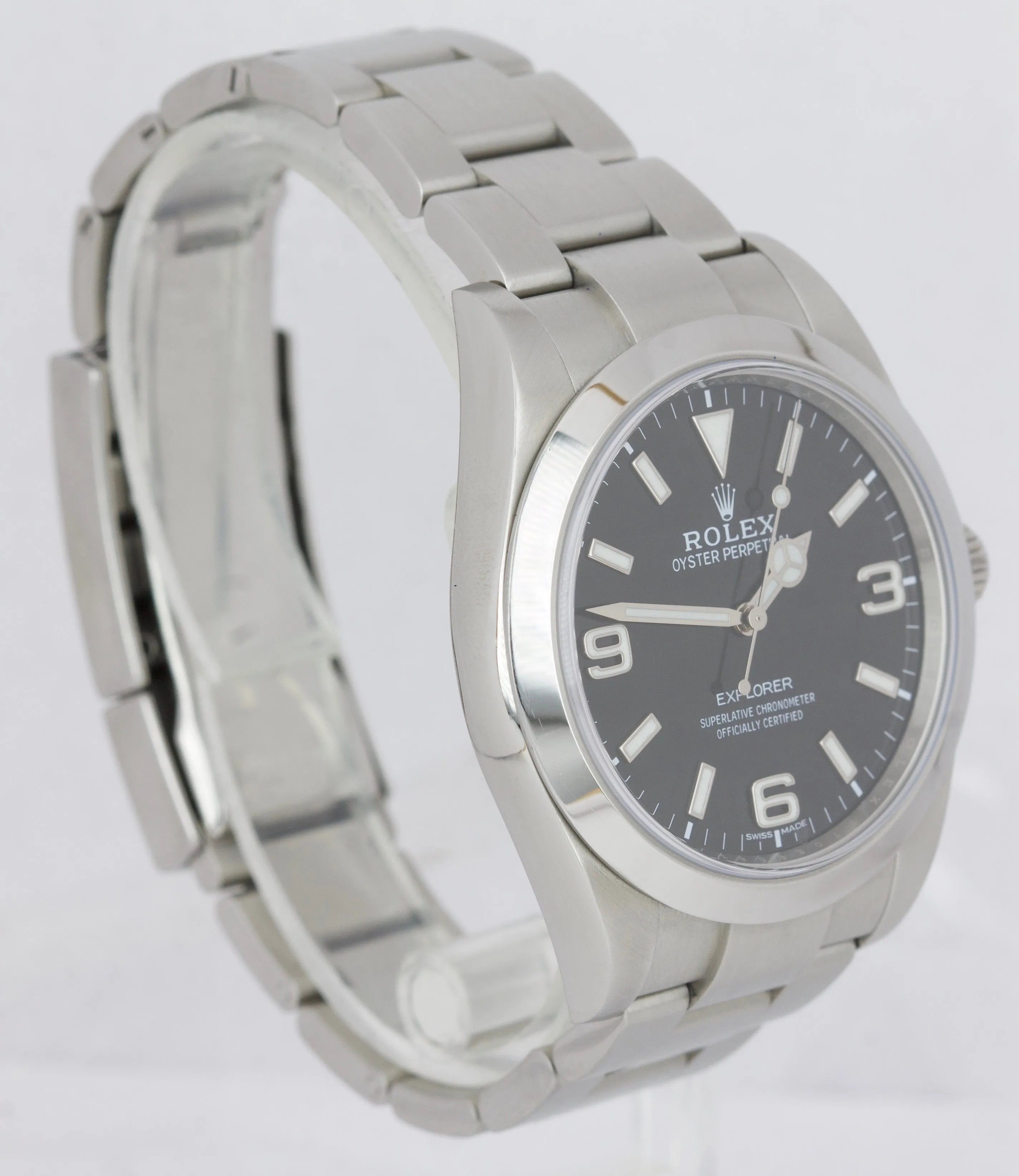2019 Rolex Explorer I Black 3-6-9 FULL LUME 39mm 214270 Stainless Steel Watch