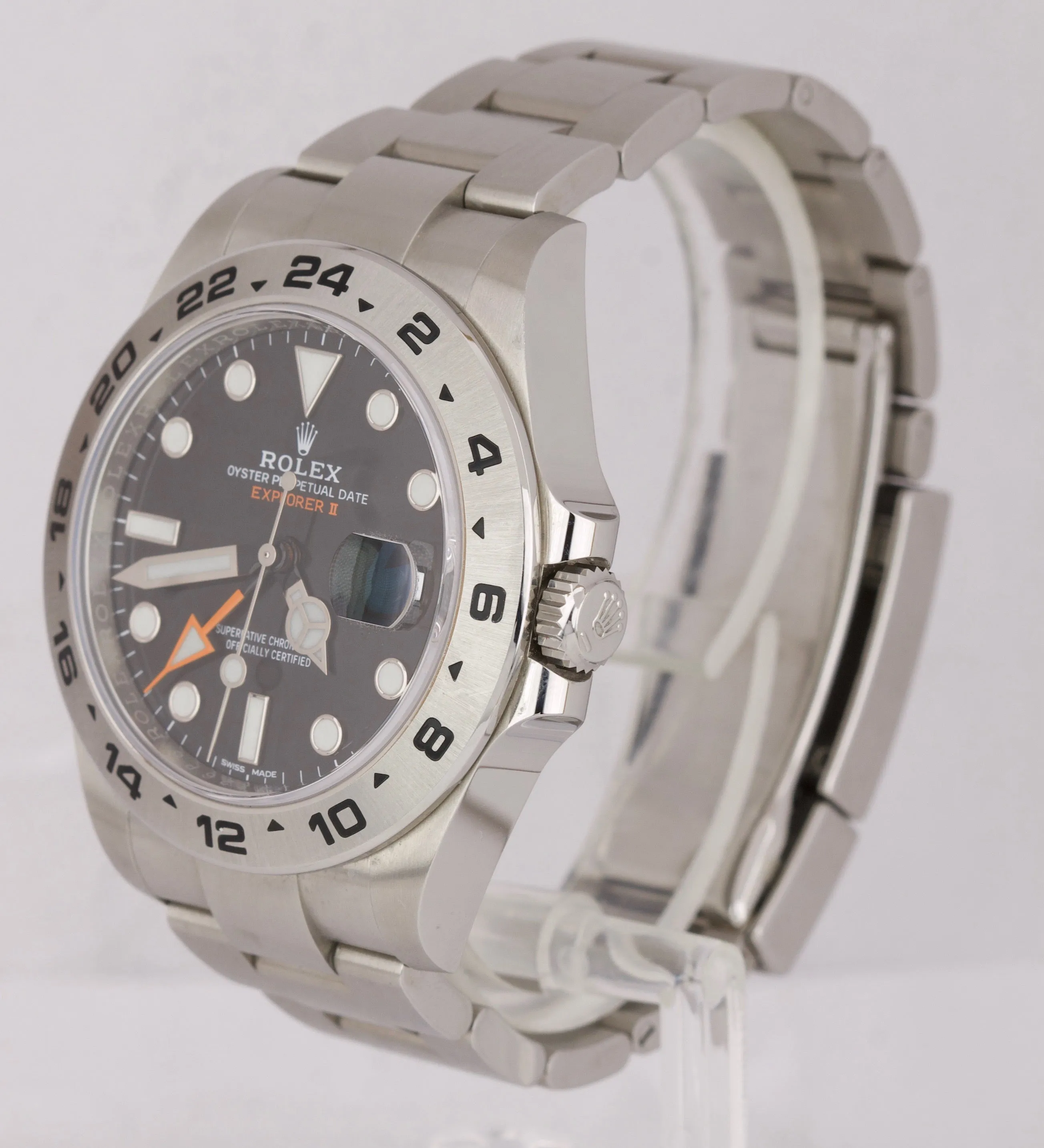 2019 Rolex Explorer II 42mm Black Orange Stainless Steel GMT Date Watch 216570