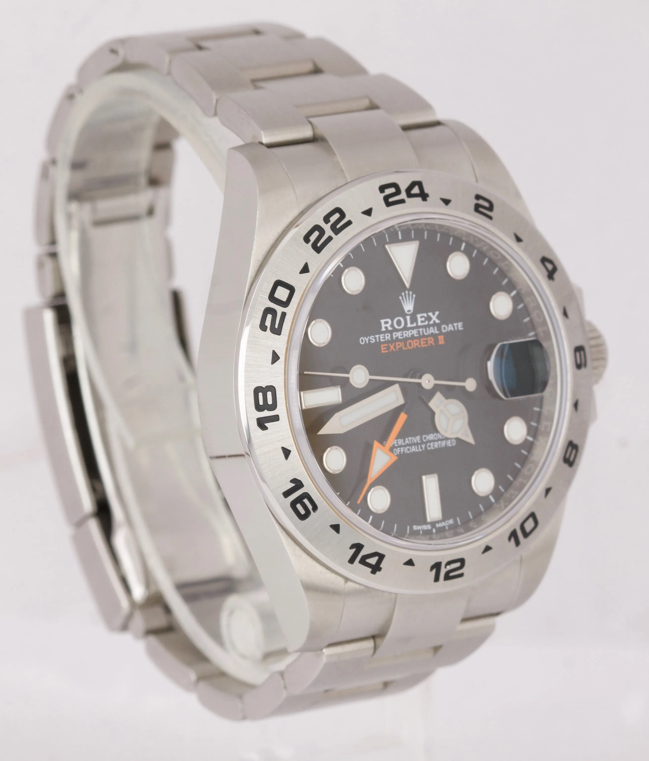 2019 Rolex Explorer II 42mm Black Orange Stainless Steel GMT Date Watch 216570