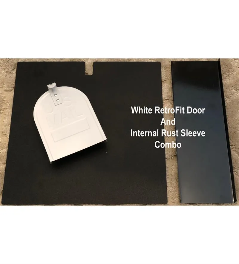 6 1/4"(w) x 8"(h) Small Rust Sleeve and RetroFit Door Combo-White