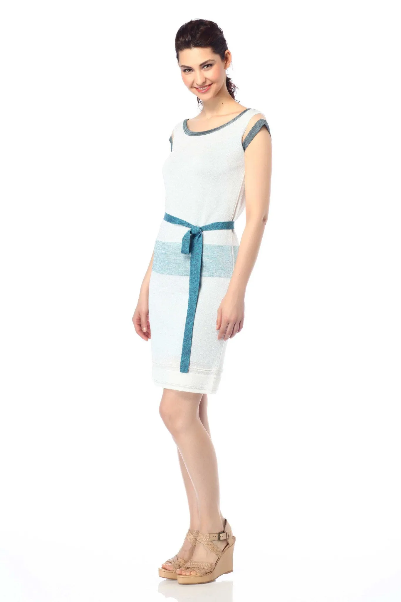 Agata Reversible Knit-Dress with Matching Sash