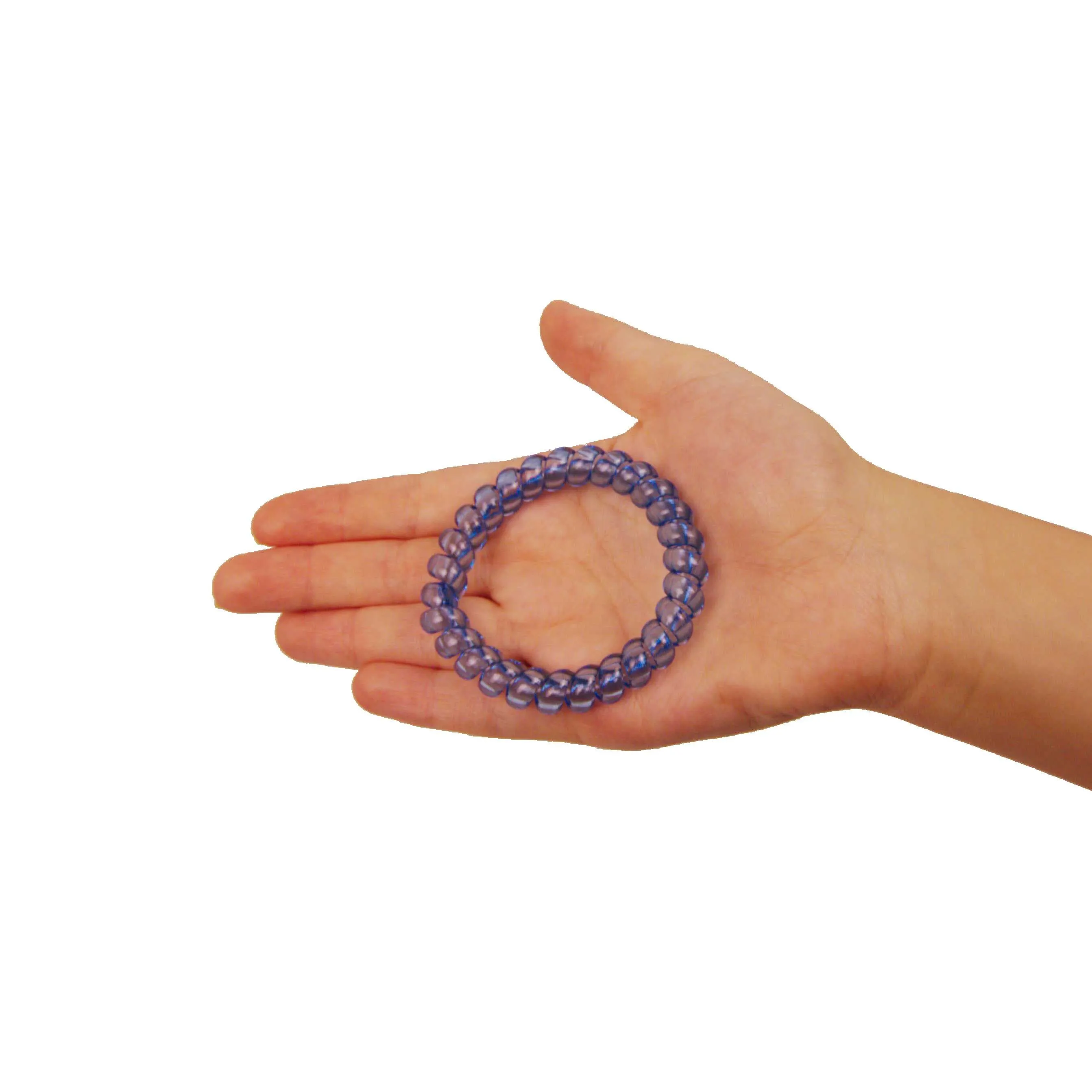 Amelia Beauty Products 8 Large Smooth Elastic Hair Coils, 2. 5in Diameter Thick Spiral Hair Ties, Gentle on Hair, Strong Hold and Minimizes Dents and Creases, Blue