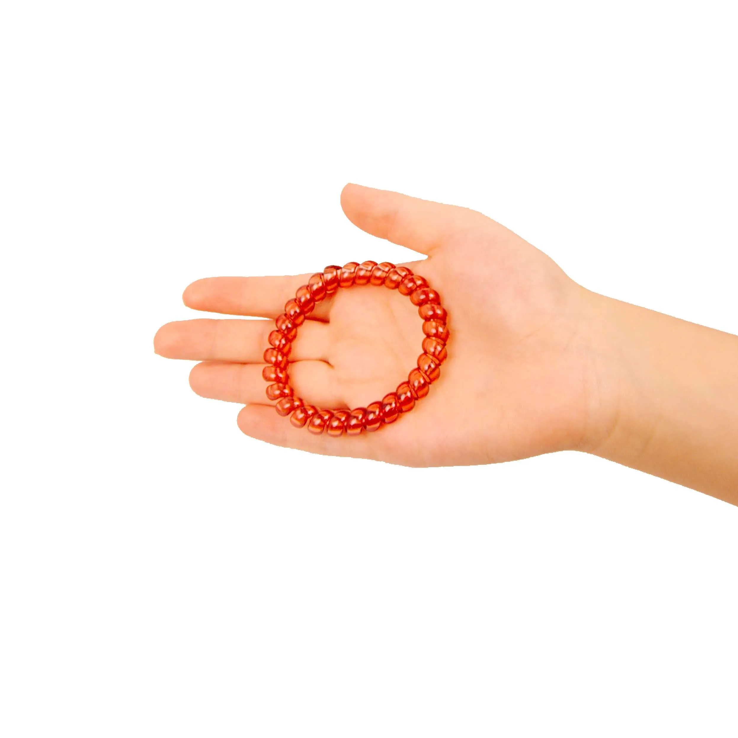 Amelia Beauty Products 8 Large Smooth Elastic Hair Coils, 2. 5in Diameter Thick Spiral Hair Ties, Gentle on Hair, Strong Hold and Minimizes Dents and Creases, Brown