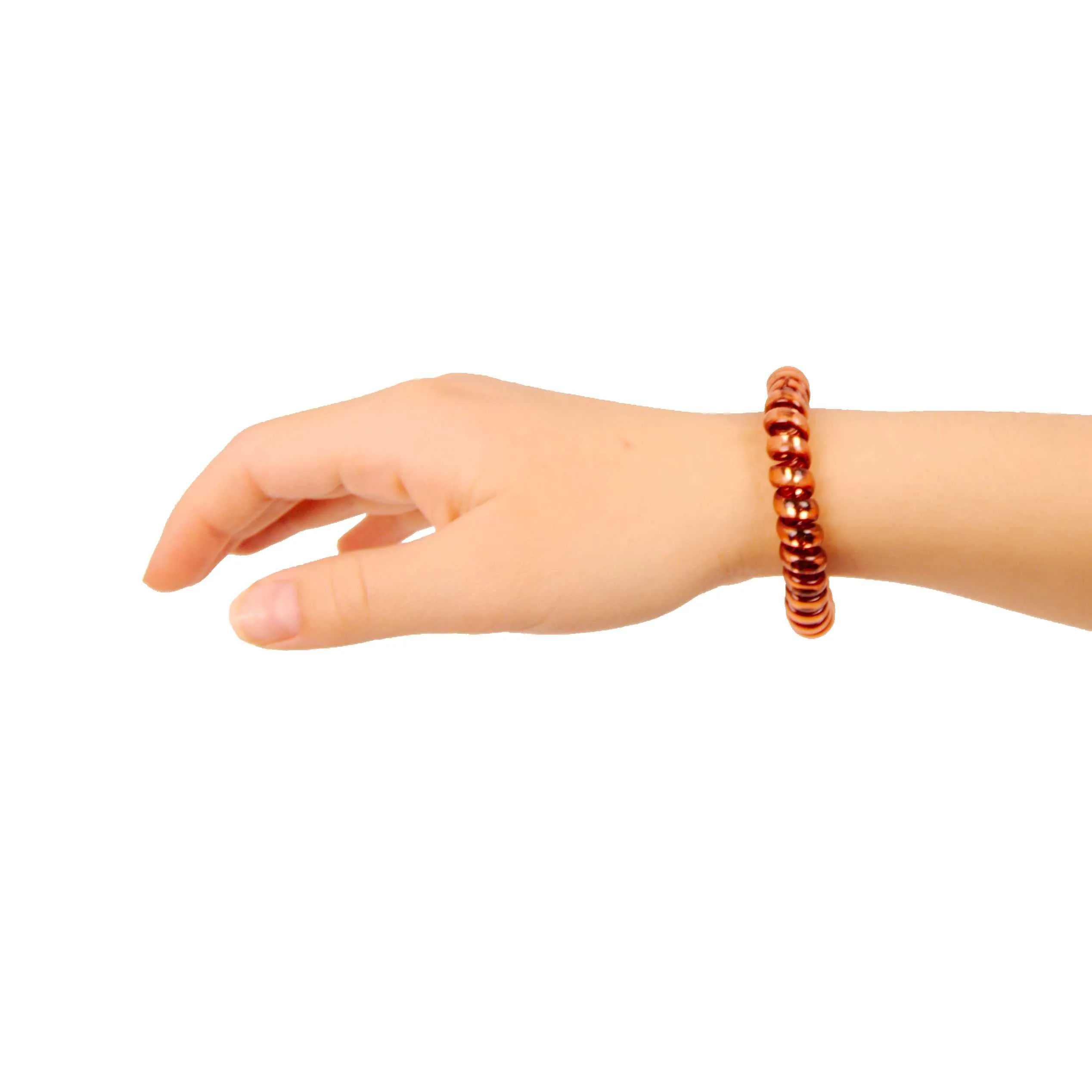 Amelia Beauty Products 8 Large Smooth Shiny Center Elastic Hair Coils, 2. 5in Diameter Thick Spiral Hair Ties, Gentle on Hair, Strong Hold and Minimizes Dents and Creases, Brown