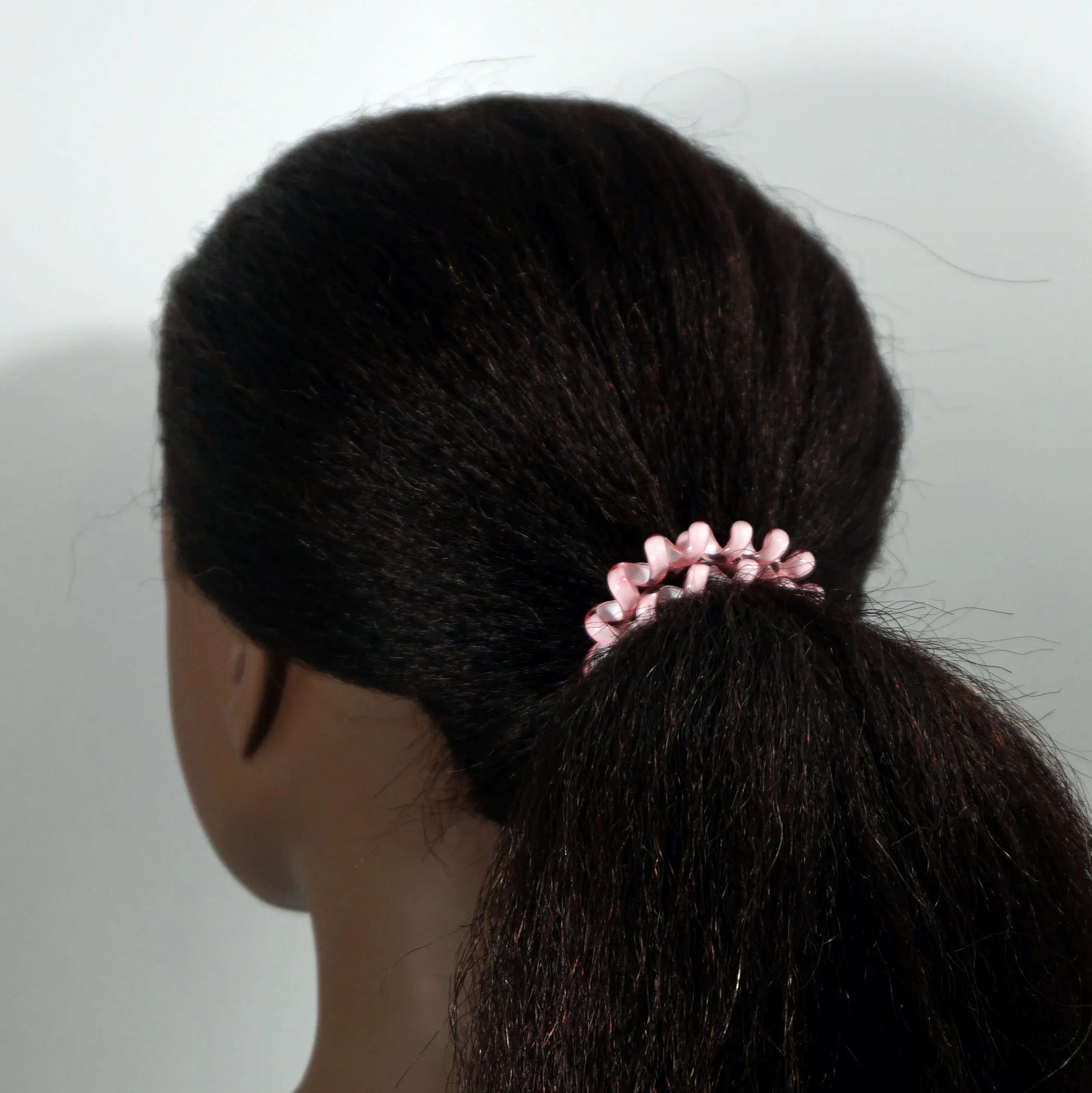 Amelia Beauty Products 8 Medium Elastic Hair Coils, 2.0in Diameter Thick Spiral Hair Ties, Gentle on Hair, Strong Hold and Minimizes Dents and Creases, Coral Blend