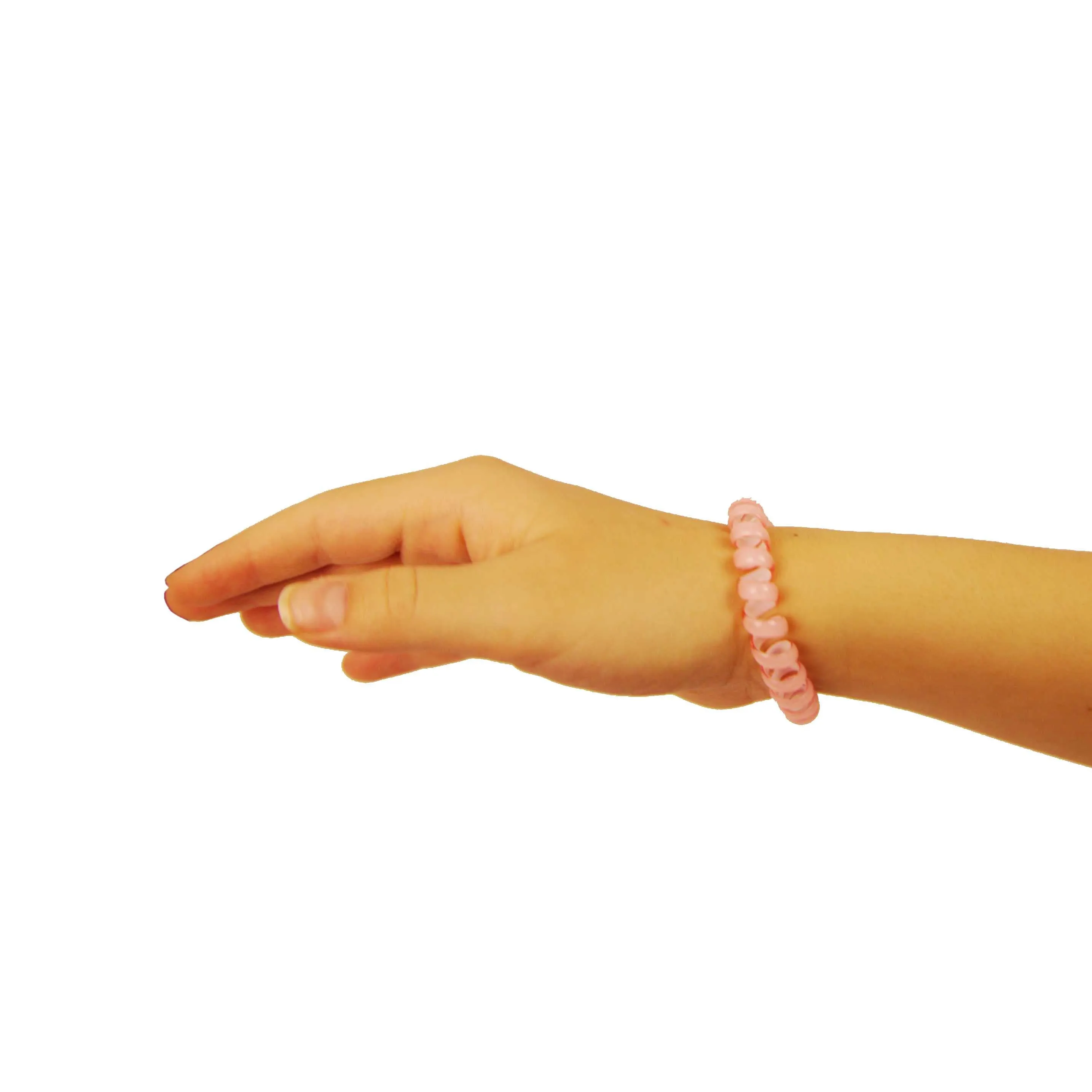 Amelia Beauty Products 8 Medium Elastic Hair Coils, 2.0in Diameter Thick Spiral Hair Ties, Gentle on Hair, Strong Hold and Minimizes Dents and Creases, Coral Blend