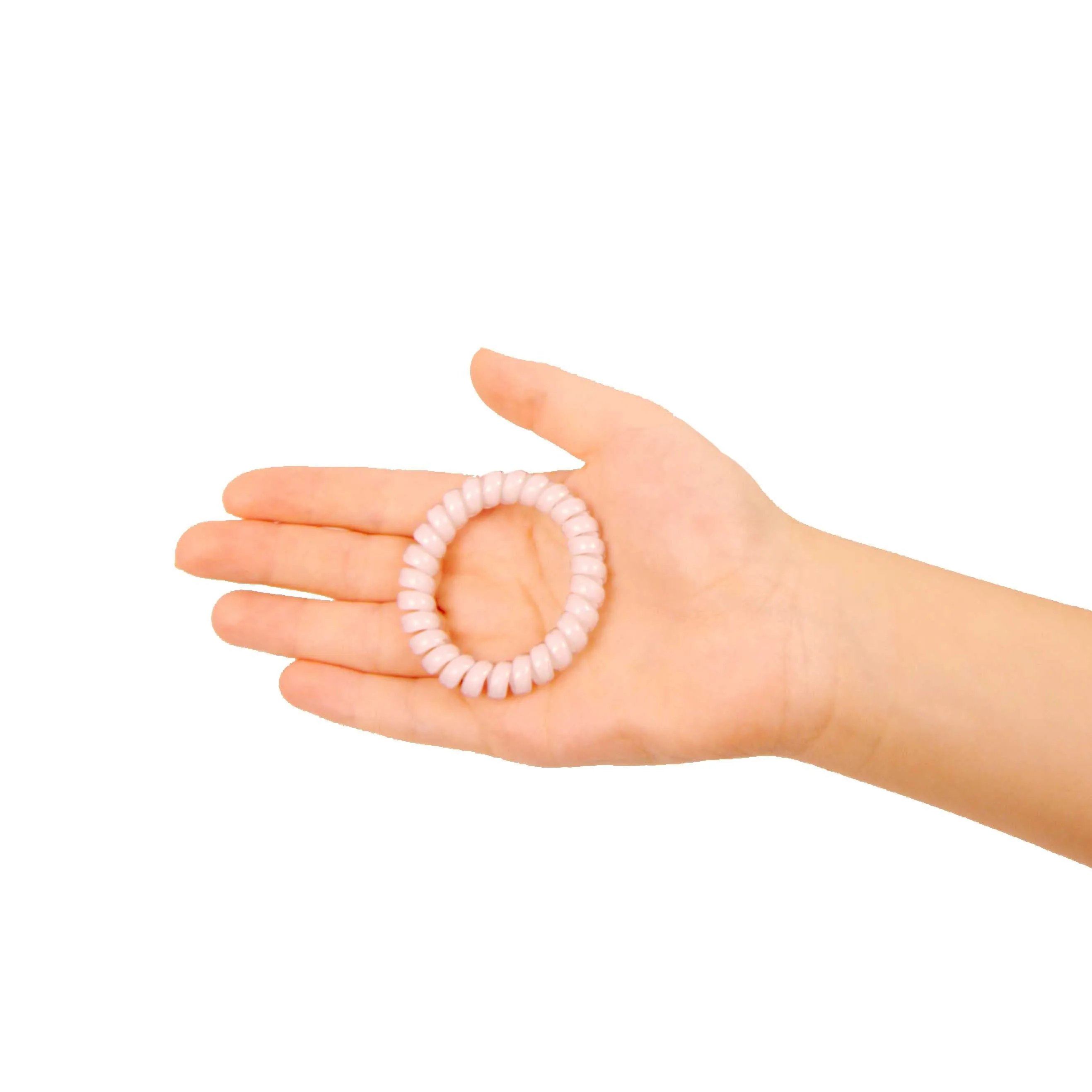 Amelia Beauty Products 8 Medium Elastic Hair Coils, 2.0in Diameter Thick Spiral Hair Ties, Gentle on Hair, Strong Hold and Minimizes Dents and Creases, Coral Blend