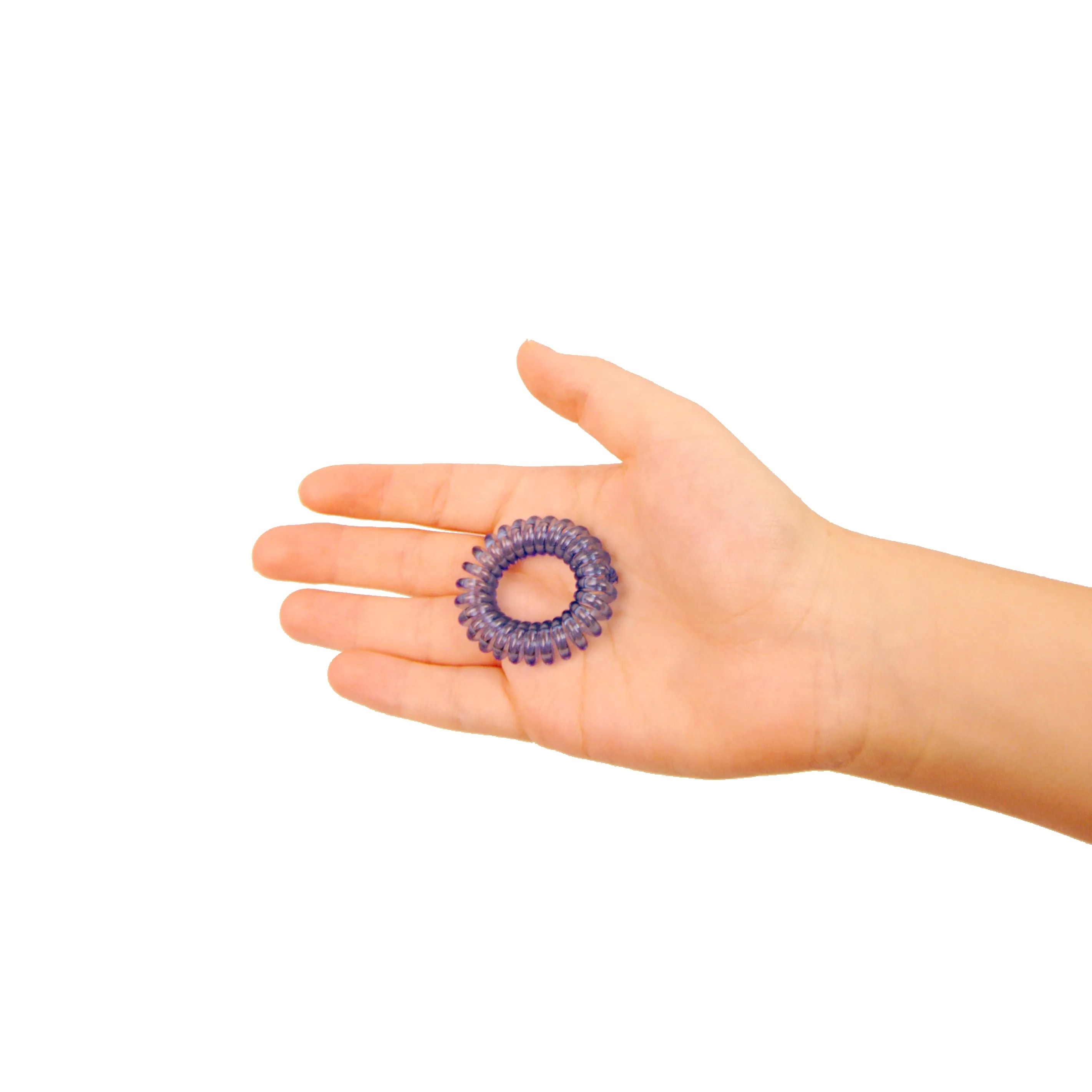 Amelia Beauty Products 8 Small Elastic Hair Coils, 1.5in Diameter Thick Spiral Hair Ties, Gentle on Hair, Strong Hold and Minimizes Dents and Creases, Blue
