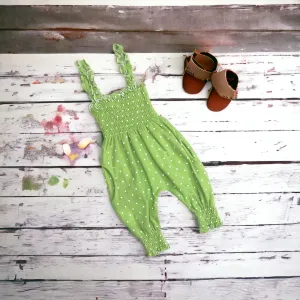 BABY GIRL SIZE 6/12 MONTHS - BABY GANZ, Polkadot Summer Romper EUC B36