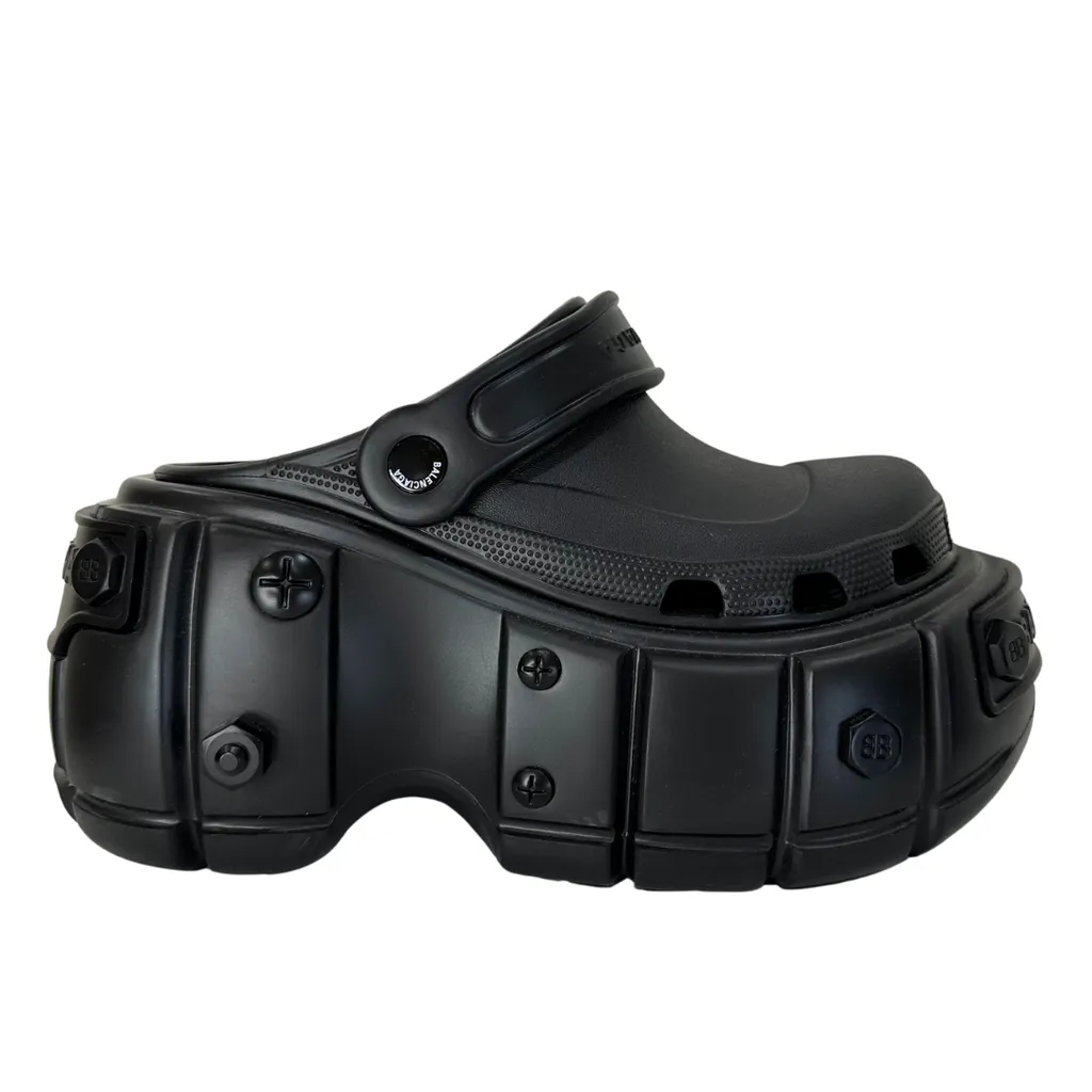 Balenciaga "Hardcrocs" Rubber Slides, 37 NEW
