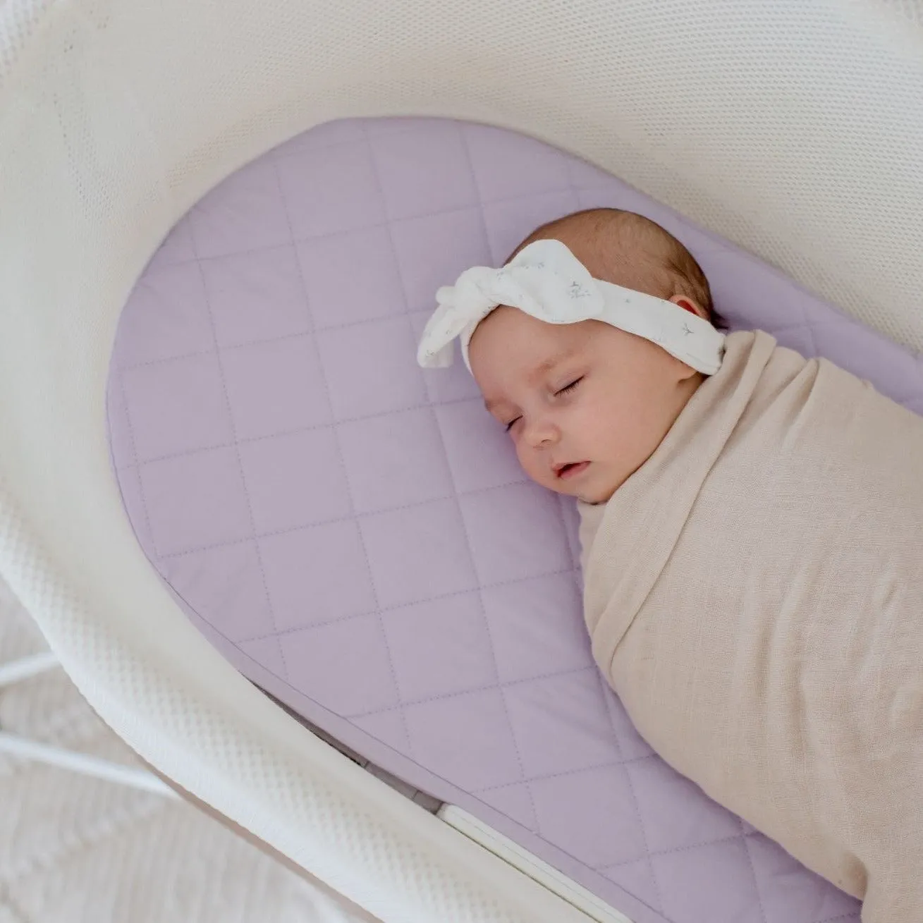 Bambella Waterproof Moses Bassinet Sheet |  Lavender Haze