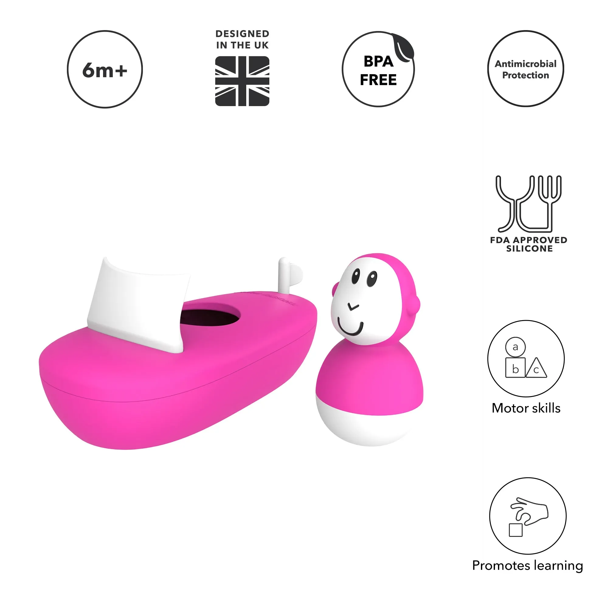 Bathtime Boat Set Pink