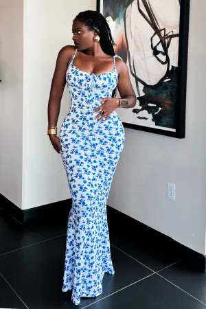 BLUE STRETCHY FLORAL 💙  | DRESS