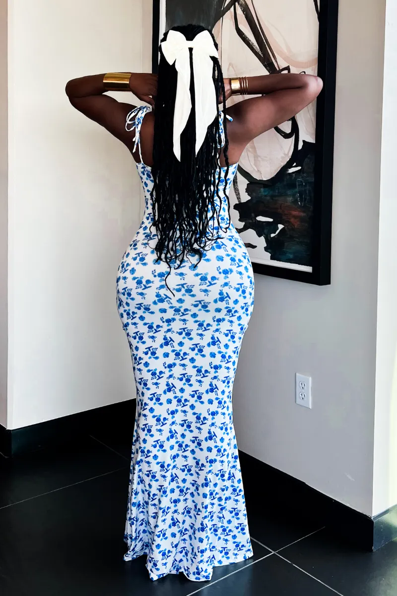 BLUE STRETCHY FLORAL 💙  | DRESS