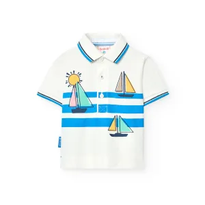 Boboli Boys White Sailor Pique Polo
