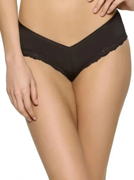 Brazilian Open Back Tassel Panty - Black -