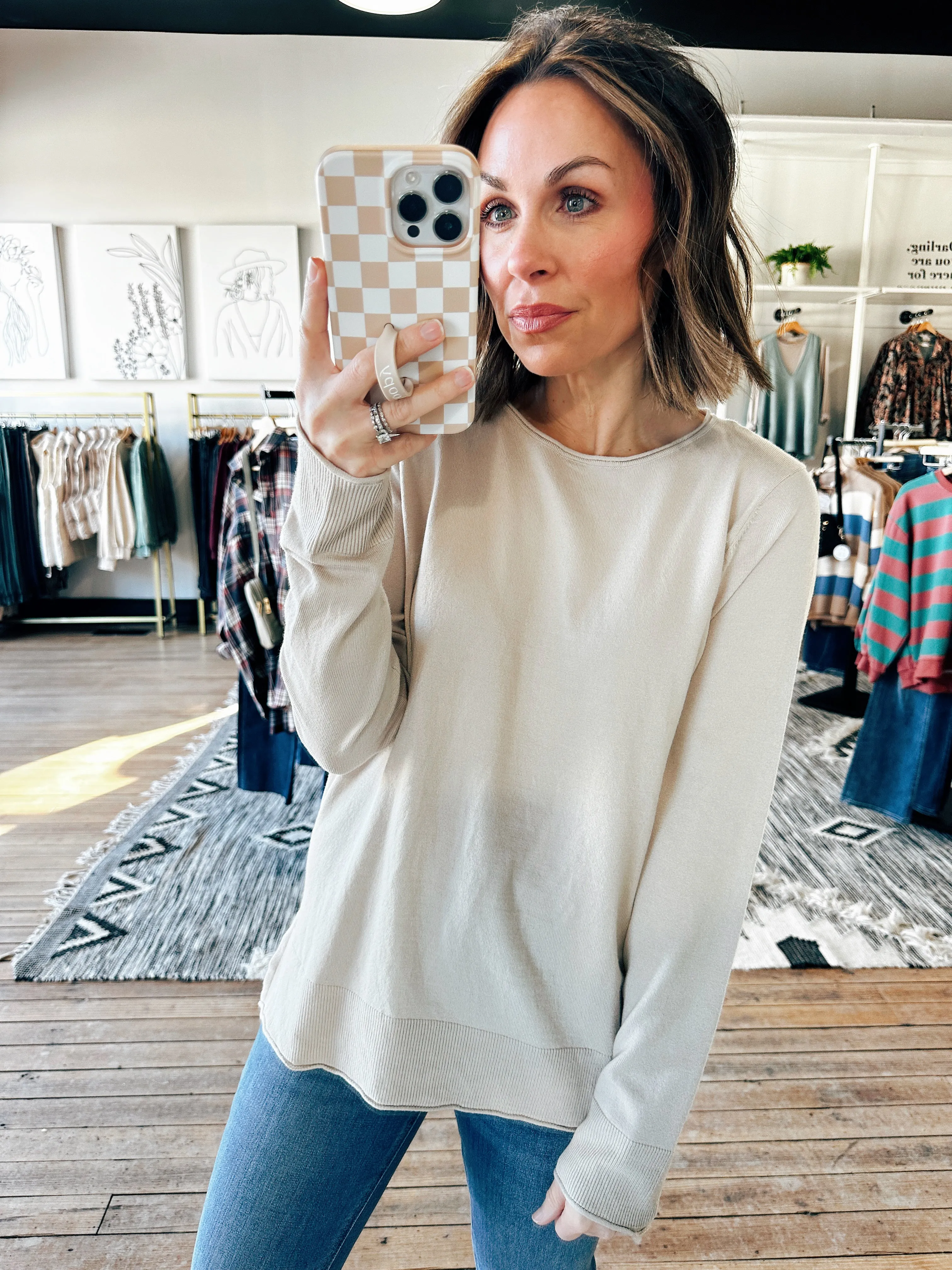 Breezy Waves Boatneck Sweater-3 Colors