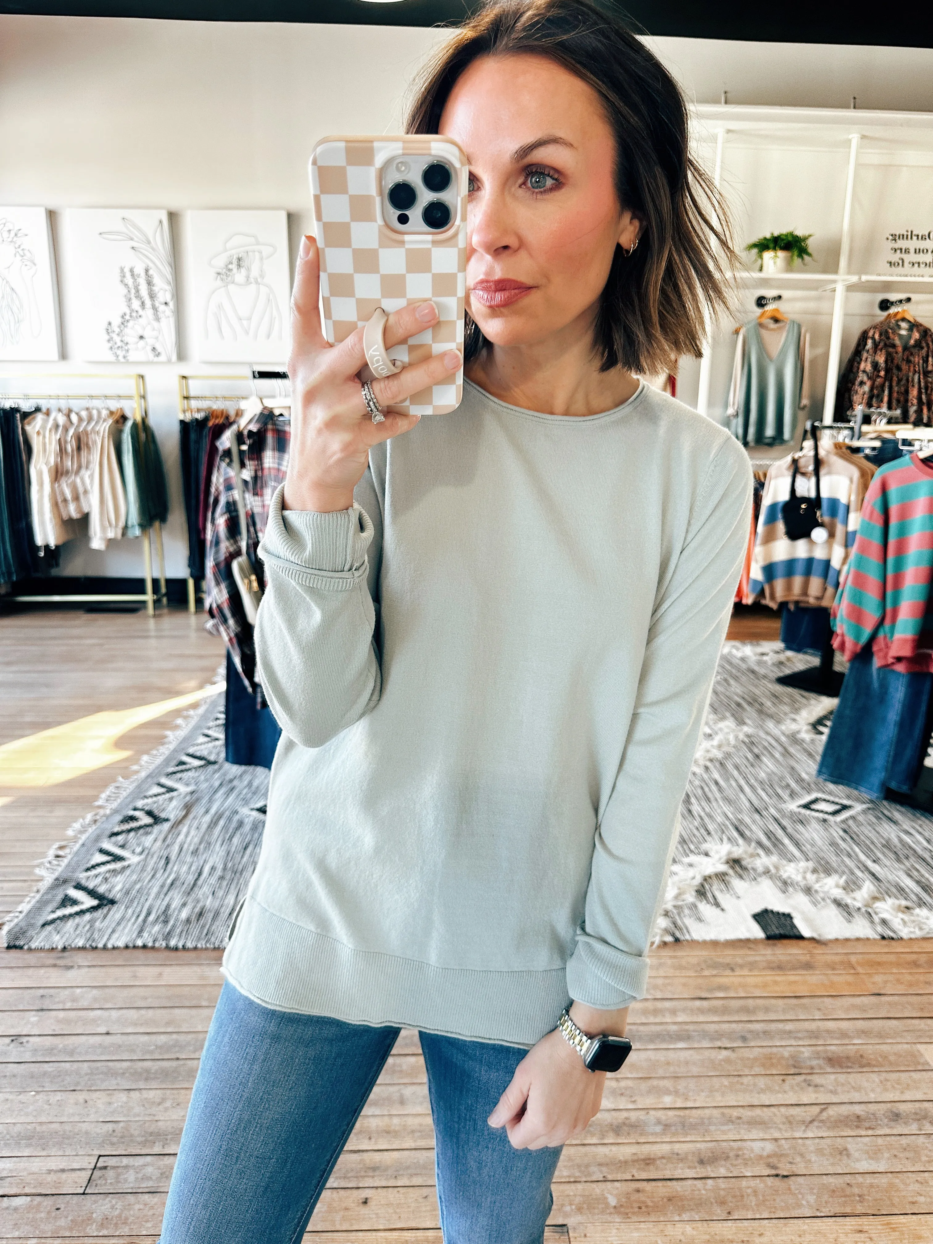 Breezy Waves Boatneck Sweater-3 Colors