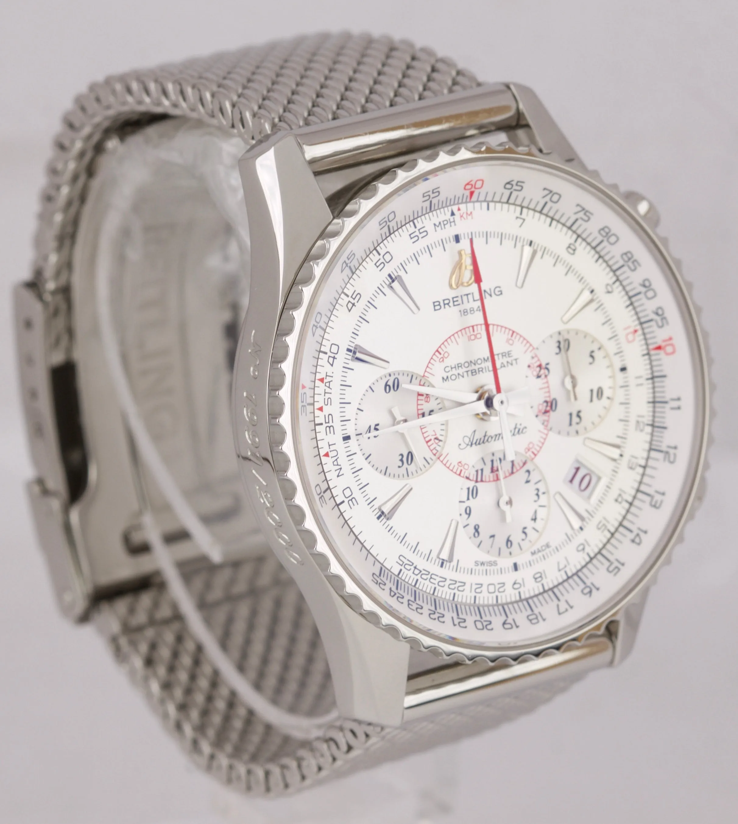 Breitling Montbrillant 01 Chronograph Automatic Steel White Date 40mm AB0131