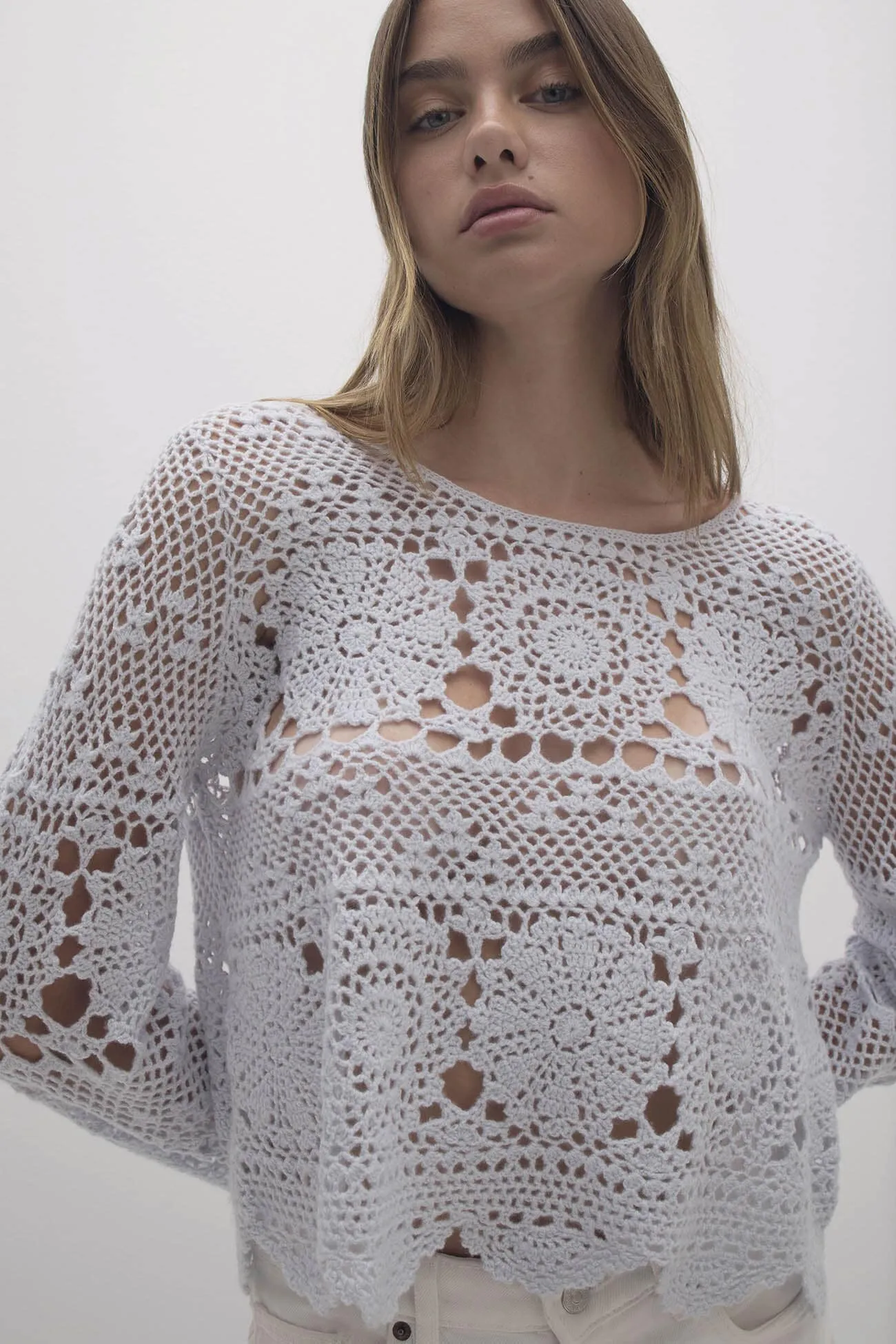 BRIA CROCHET CREWNECK