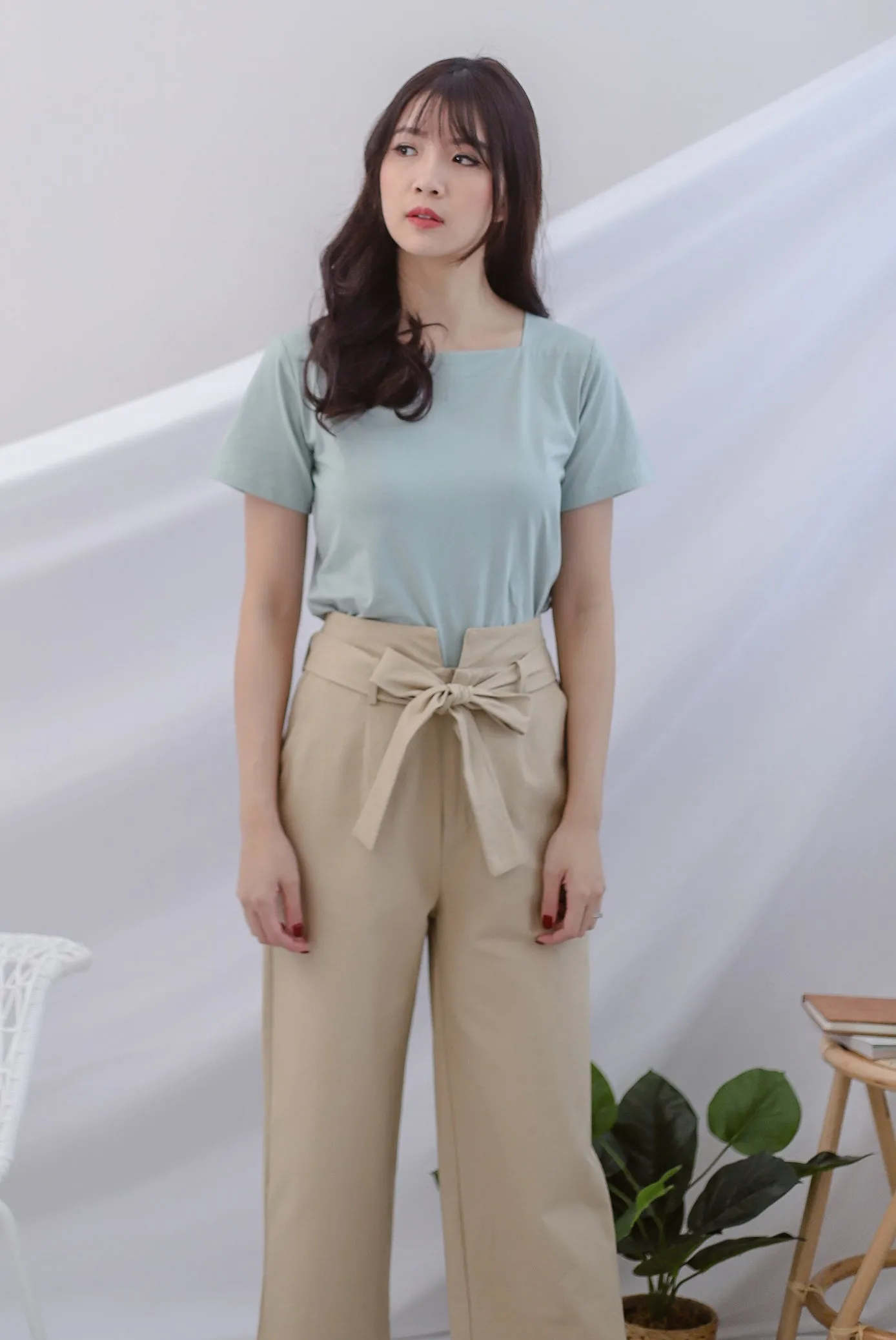 Briella Boat Neck Sleeve Top In Sage