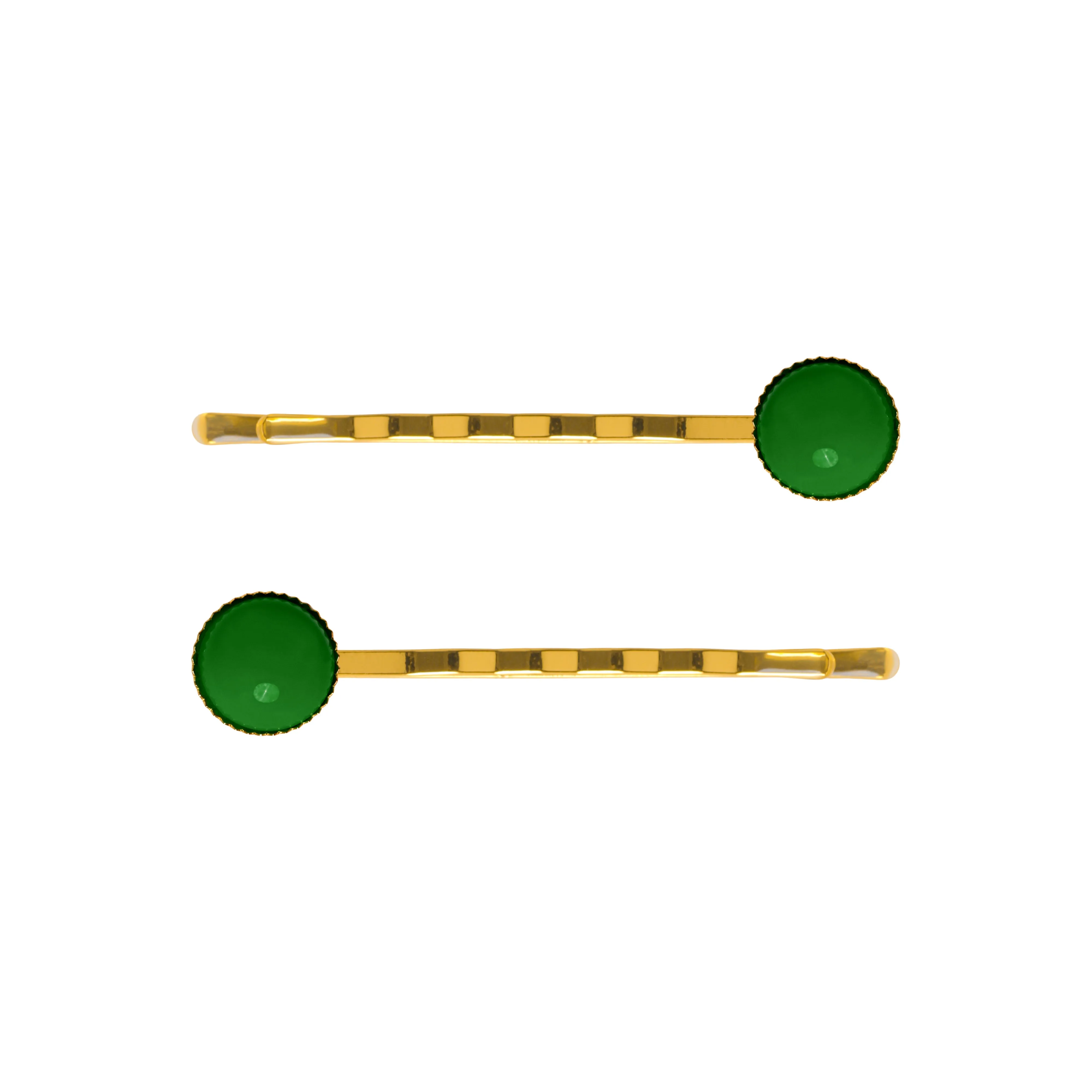 Cabochon Green Hair Slide Set