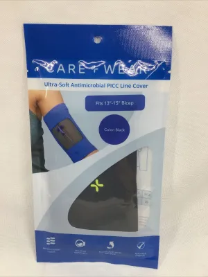 Care   Wear Picc Line Cover Mesh Breathable￼ Black 13-15” Bicep COMBINE SHIPPING
