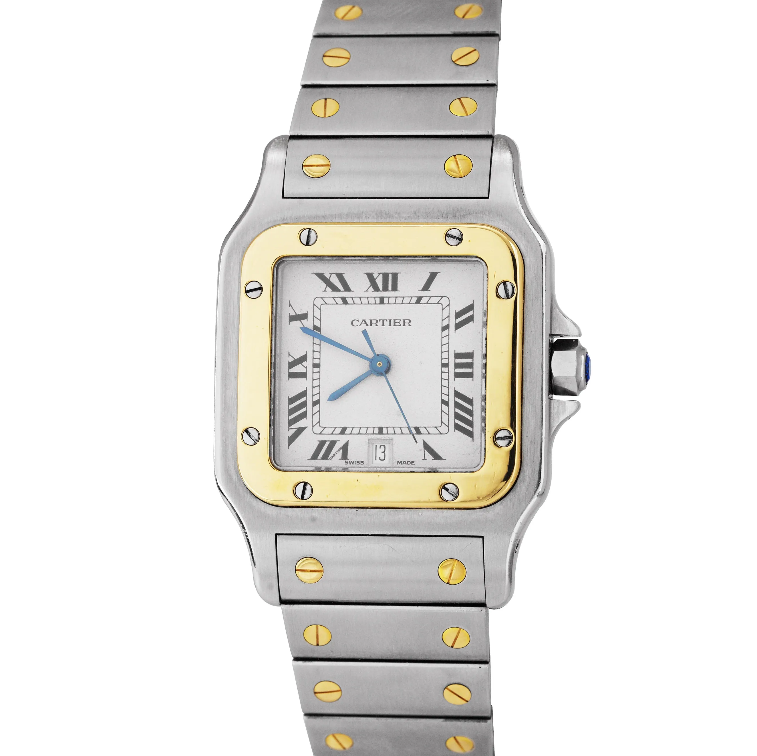 Cartier Santos Galbee Midsize 29mm Roman Quartz Two-Tone Gold Steel Watch 187901