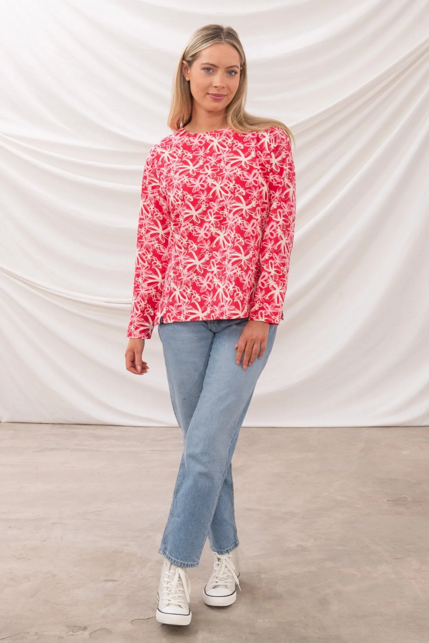 Causeway Breton Top - Raspberry Floral