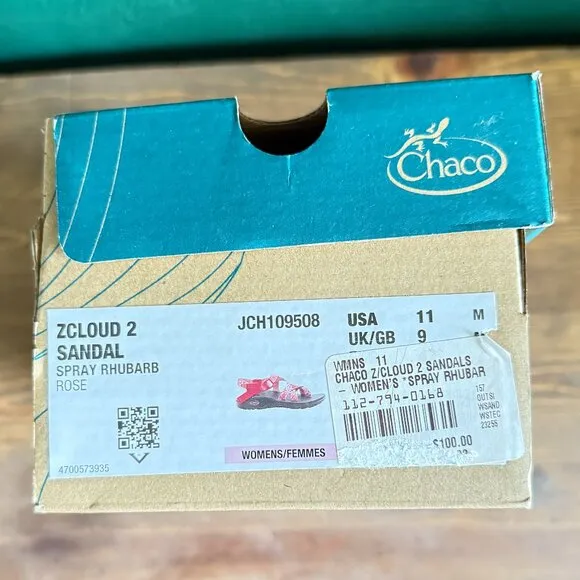 Chaco Z Cloud 2 Cushioned Sandal Women Spray Rhubarb Rose Size 11
